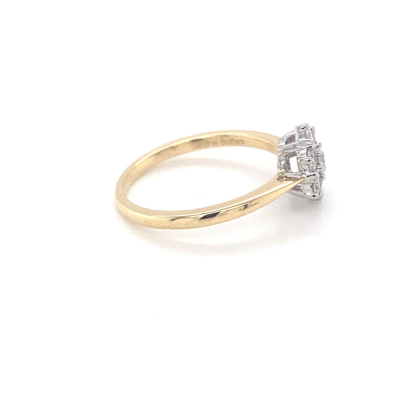 Yellow Gold Round Brilliant cut 7 stone diamond cluster style ring - 0.52cts Gardiner Brothers