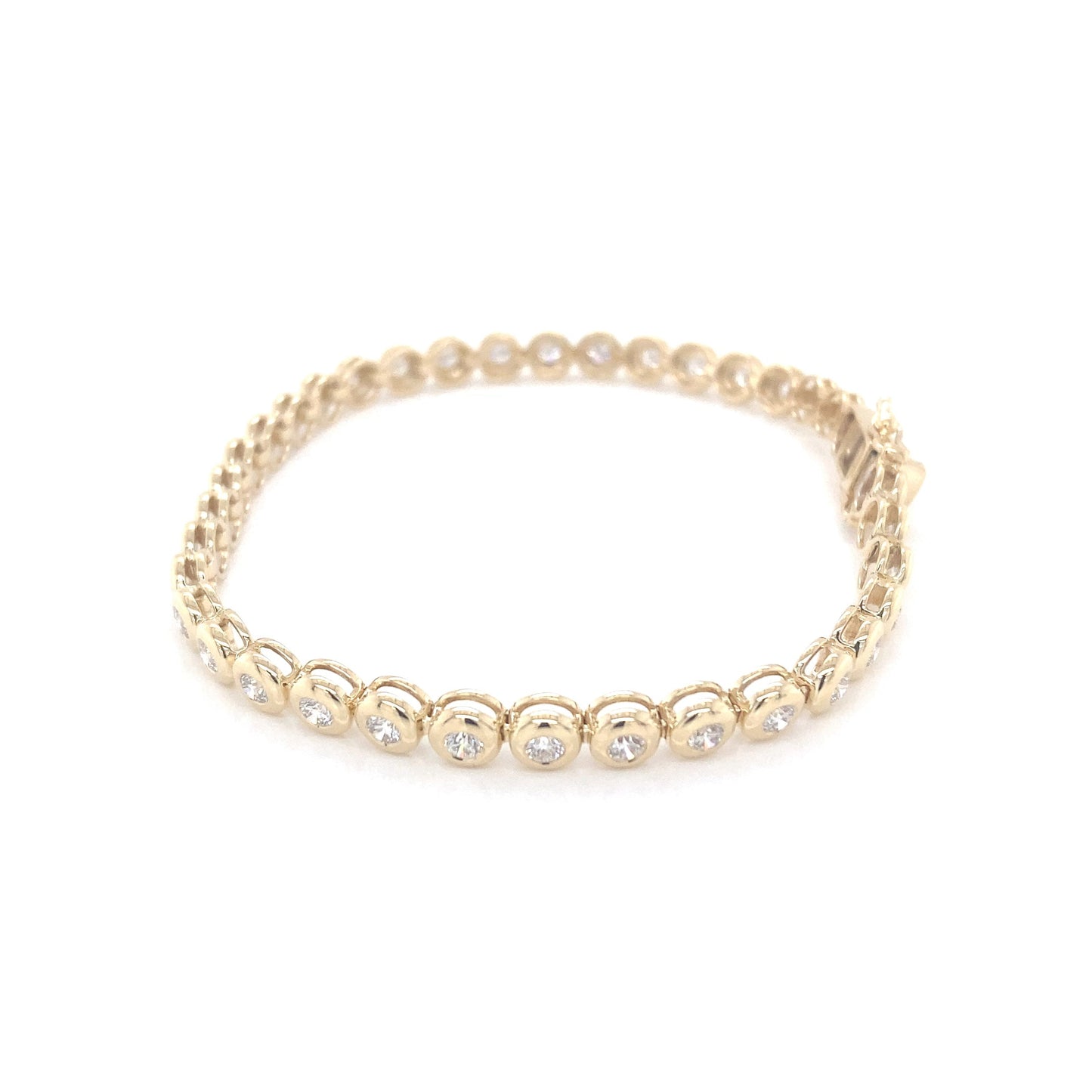 Round Brilliant Cut Diamond, Rub-over style tennis bracelet - 2.17cts Gardiner Brothers