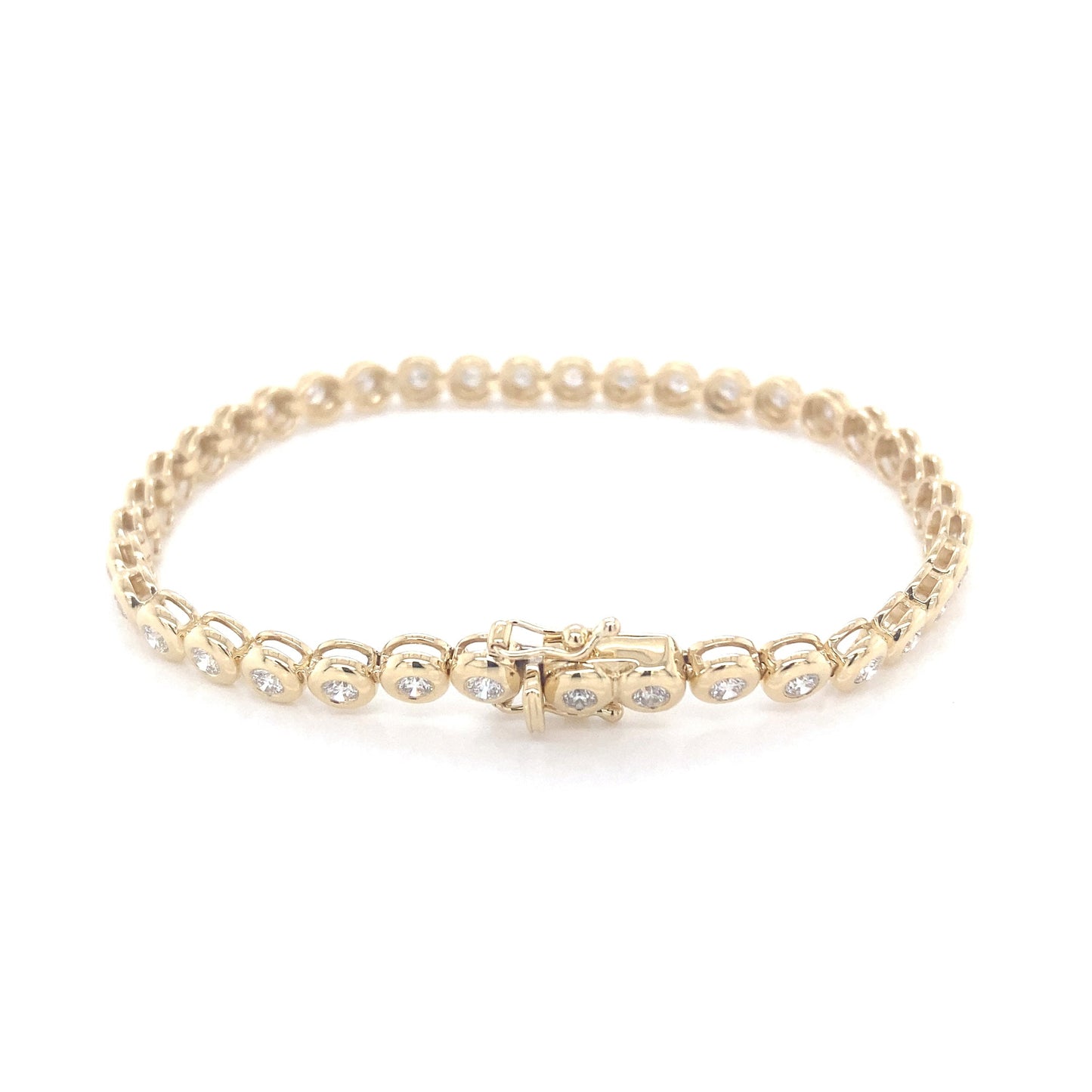 Round Brilliant Cut Diamond, Rub-over style tennis bracelet - 2.17cts Gardiner Brothers