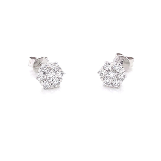 Round Brilliant cut diamond 7 stone cluster style earring  Gardiner Brothers