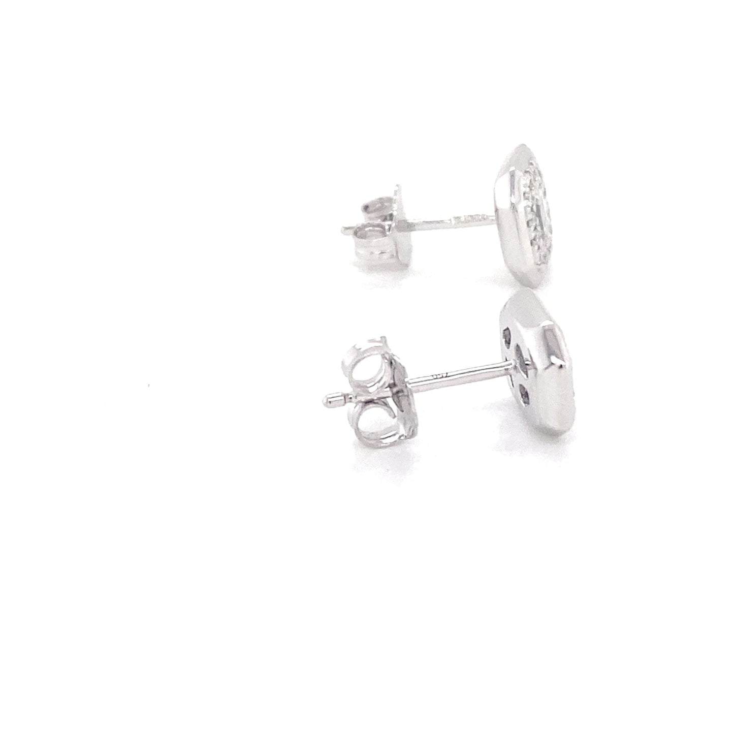 Emerald and round brilliant cut diamond Halo Cluster Earrings Gardiner Brothers