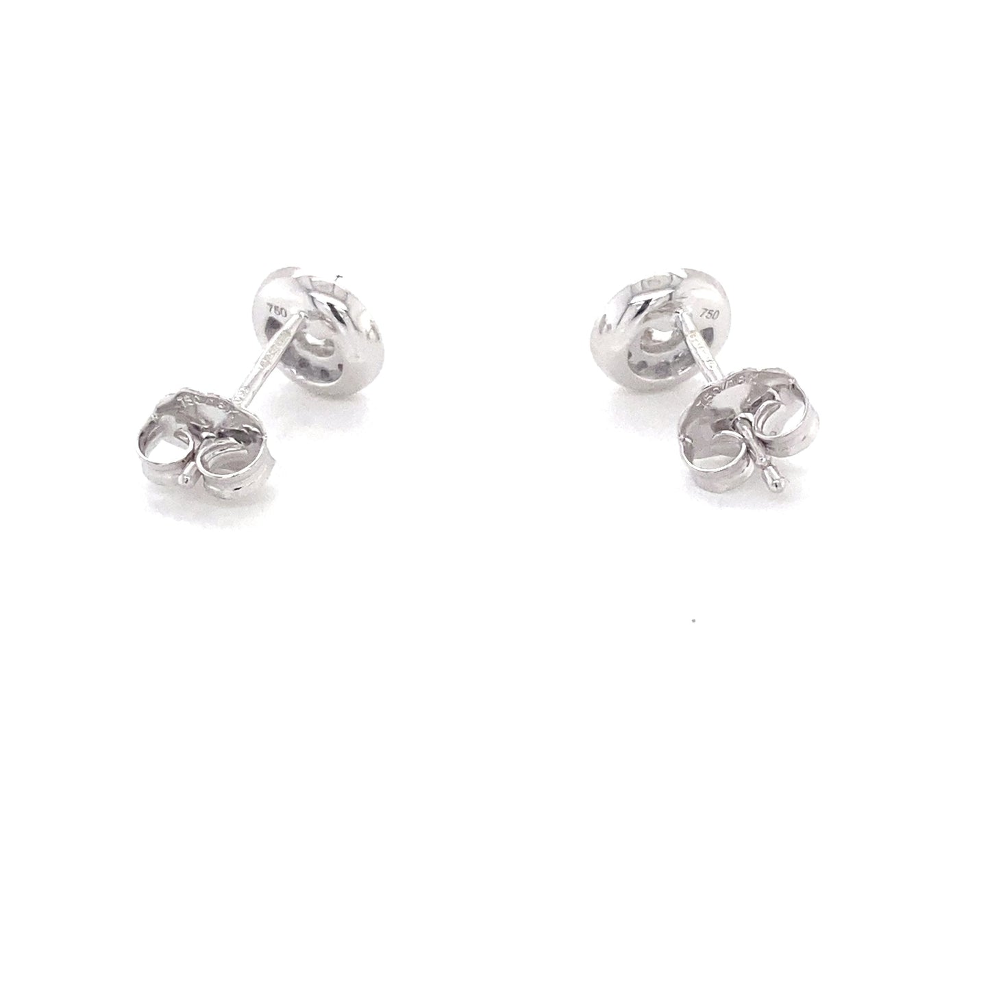 Round Brilliant cut diamond halo cluster style earrings Gardiner Brothers