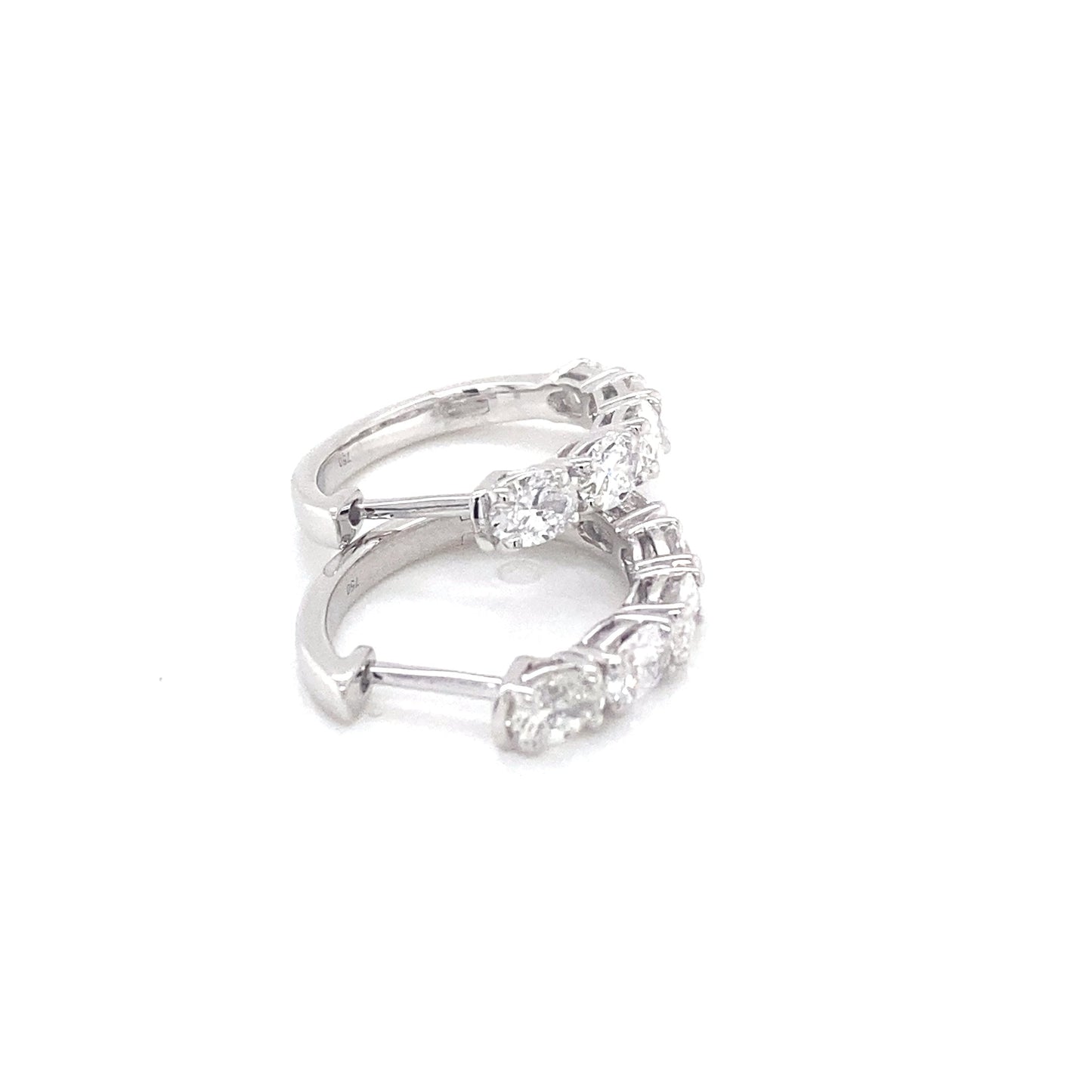 Oval Shaped Diamond Hoop Style Earrings Gardiner Brothers