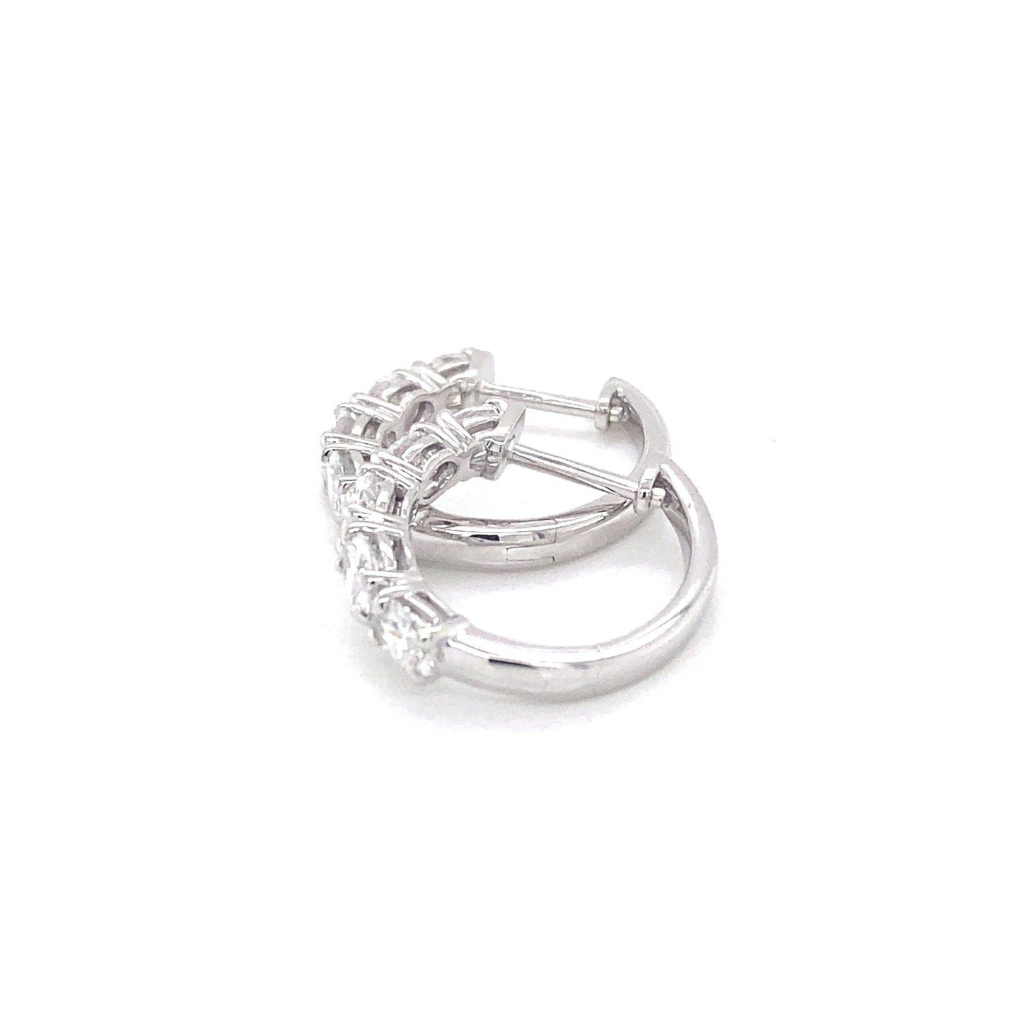 Oval Shaped Diamond Hoop Style Earrings Gardiner Brothers