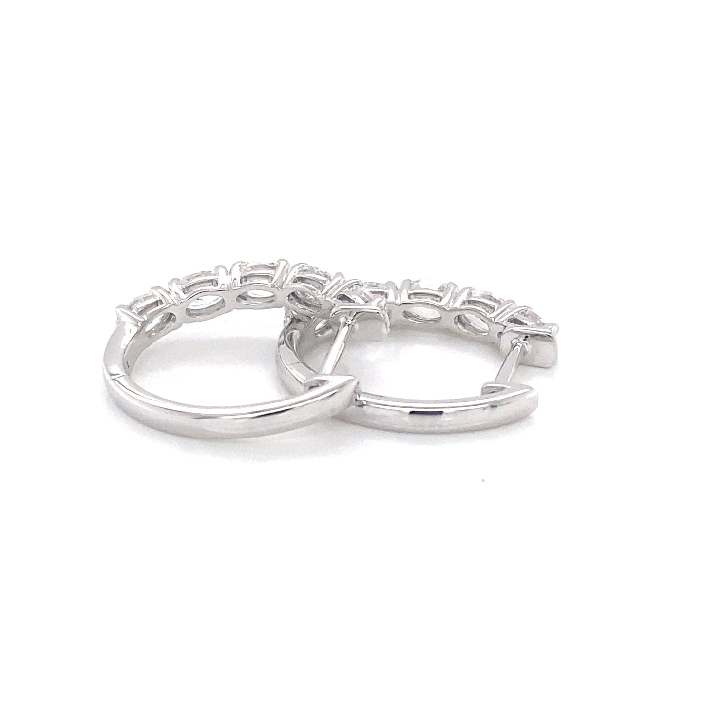 Oval Shaped Diamond Hoop Style Earrings Gardiner Brothers