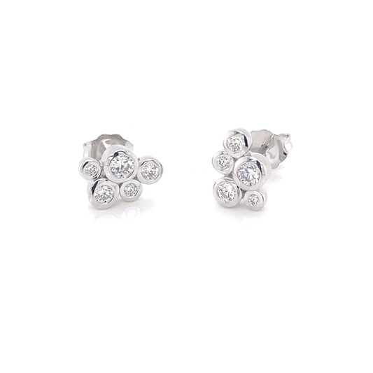 Round Brilliant Cut Diamond Bubble Style Earrings  Gardiner Brothers