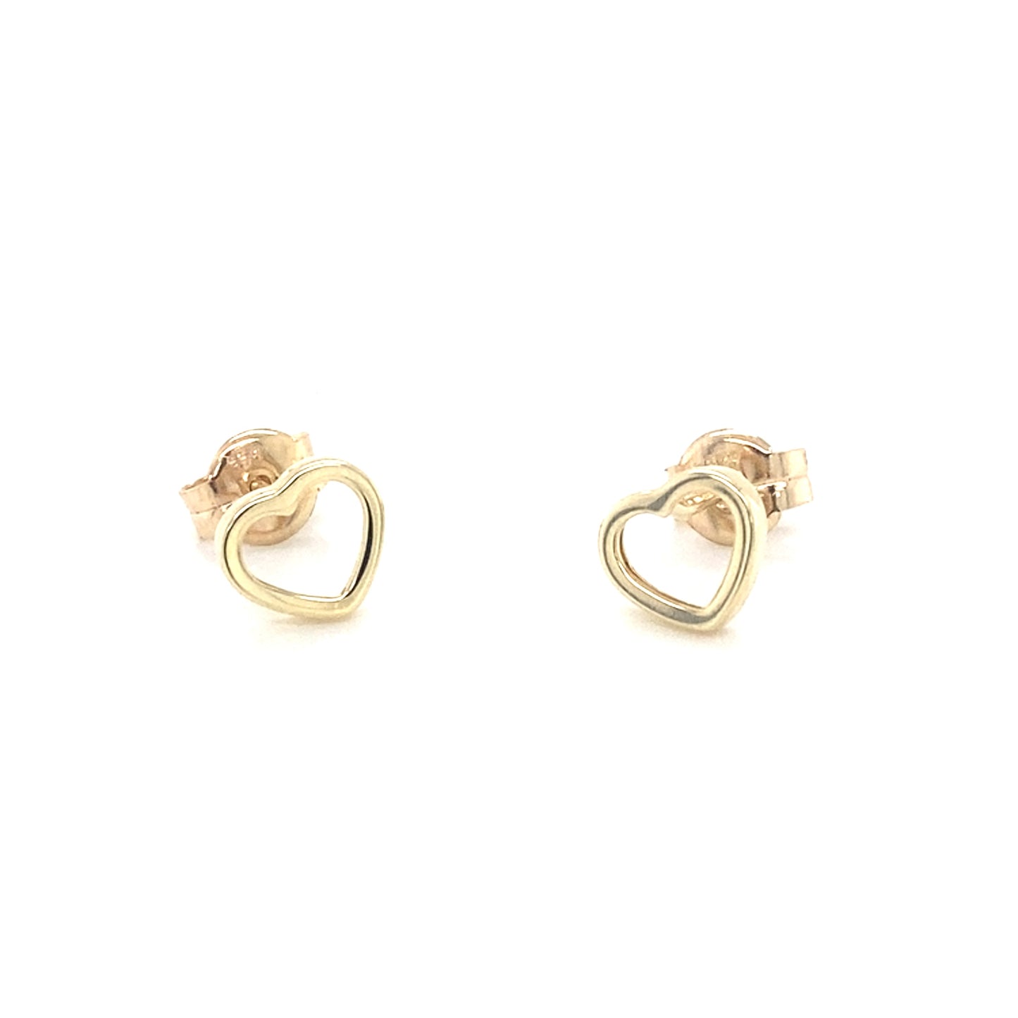 Yellow Gold Open Heart Earrings Gardiner Brothers