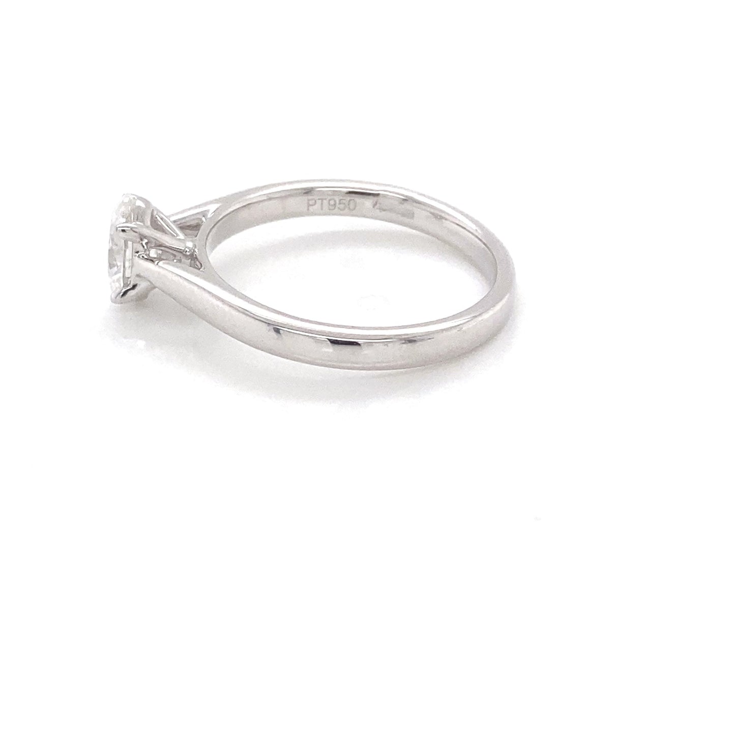 Platinum Oval Shaped Diamond Solitaire ring - 0.61cts Gardiner Brothers