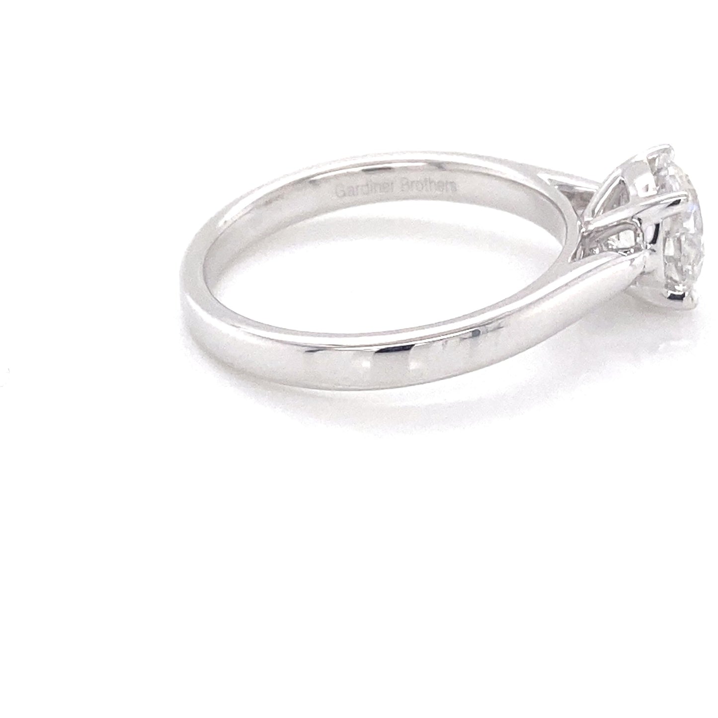 Platinum Round Brilliant Cut Diamond Solitaire Ring - 1.30cts Gardiner Brothers