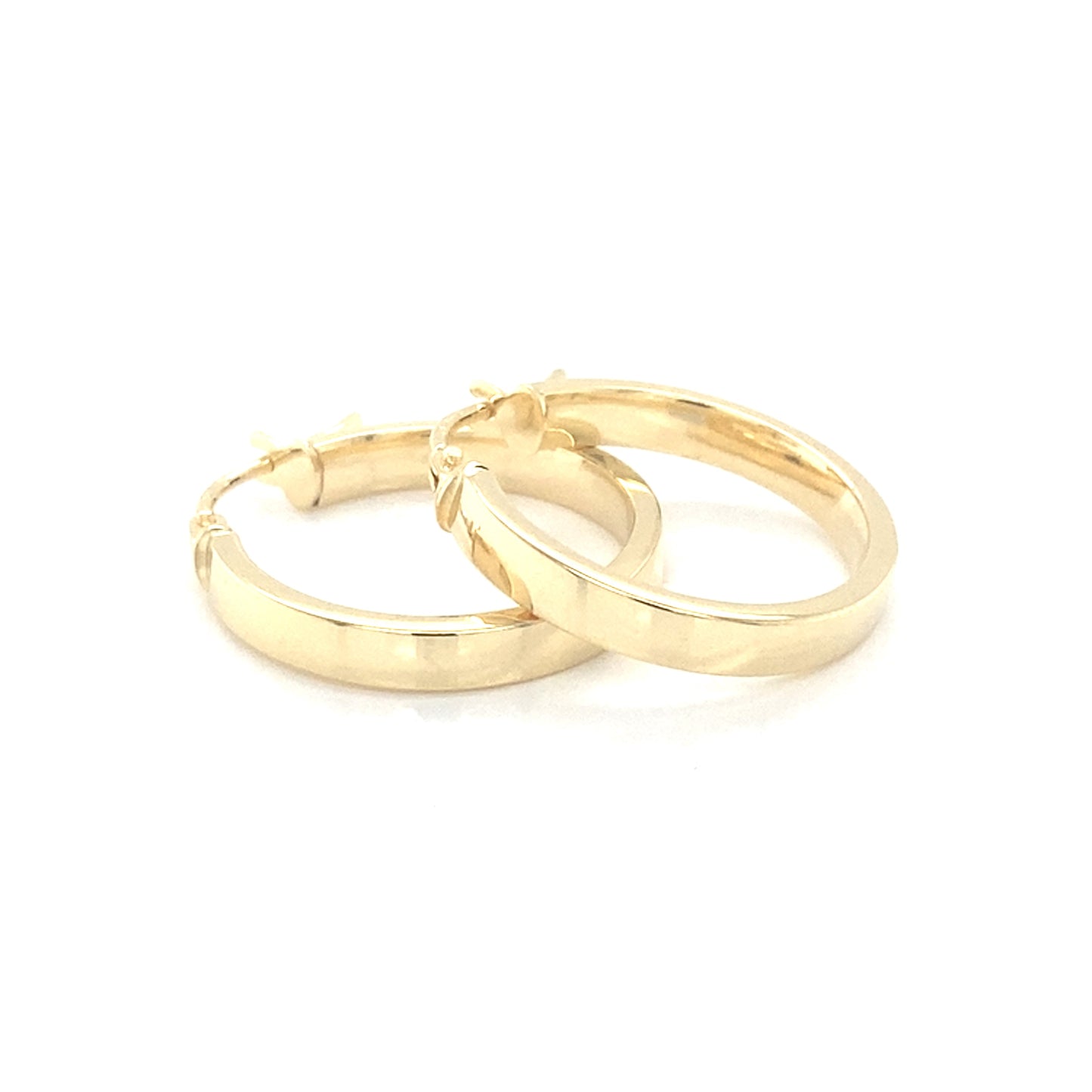 Yellow Gold Square Profile Hoop Earrings Gardiner Brothers
