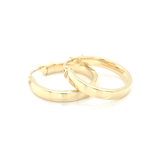 Yellow Gold Square Profile Hoop Earrings Gardiner Brothers