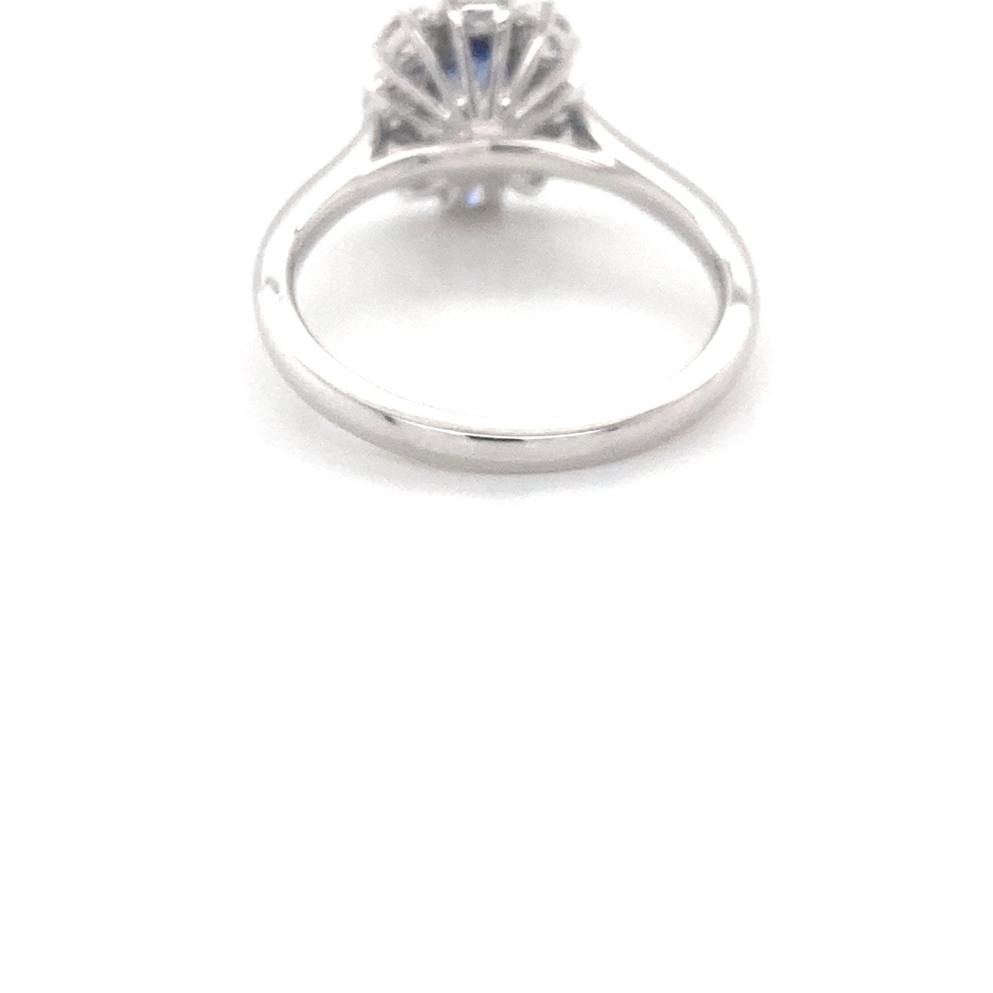Oval Shaped Sapphire and Oval diamond cluster style ring Gardiner Brothers