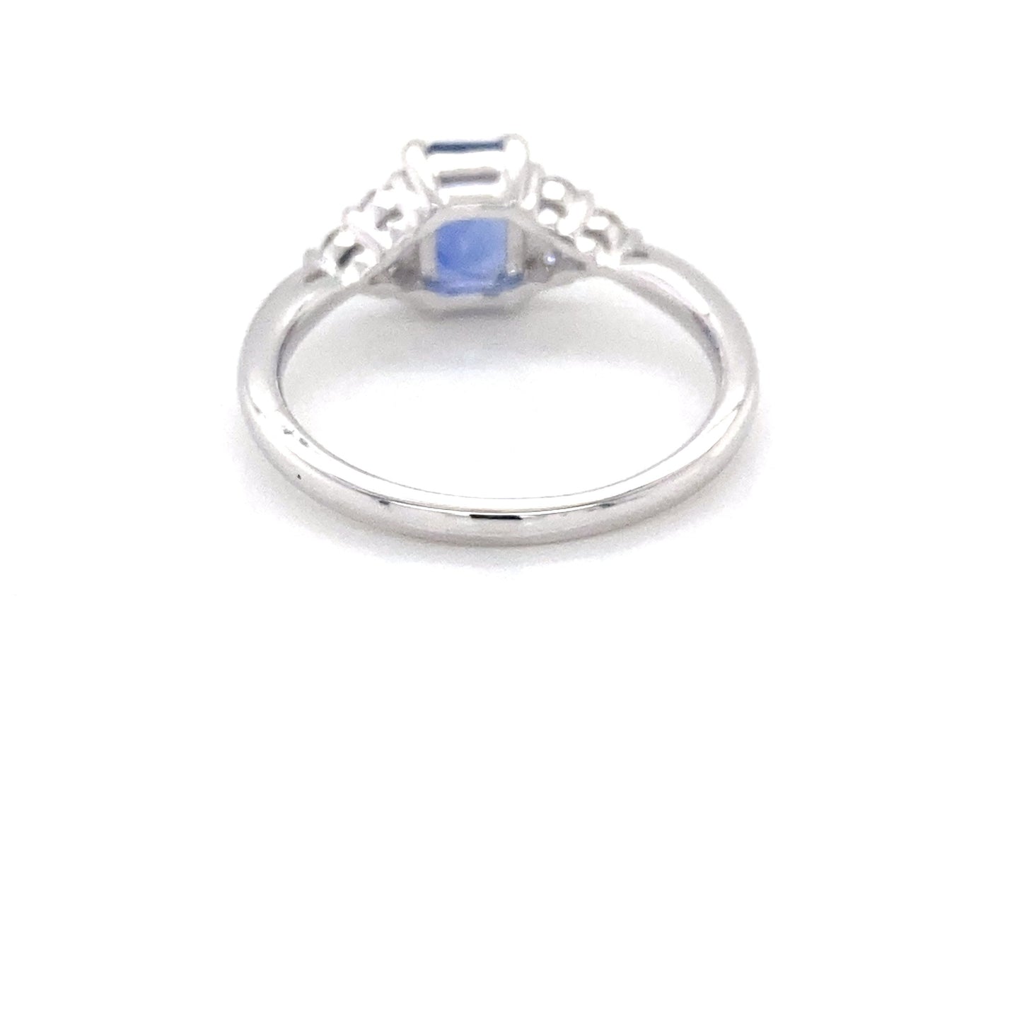 Octagonal shaped sapphire and 6 round brilliant cut diamond ring Gardiner Brothers