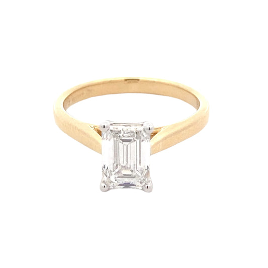 Lab Grown emerald cut diamond solitaire ring - 1.51cts Gardiner Brothers