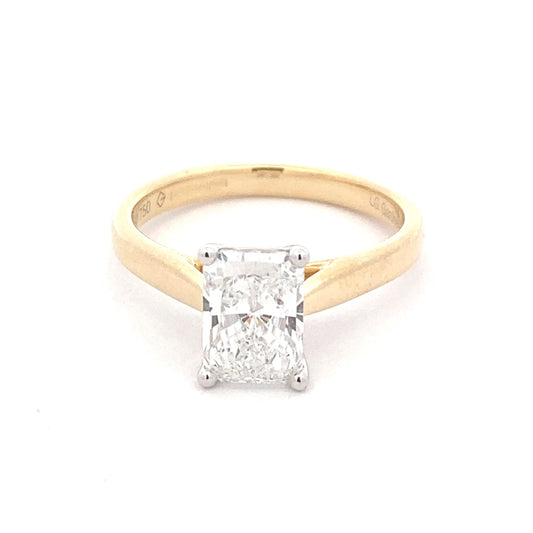 Lab Grown Radiant Cut Diamond Solitaire ring - 1.50cts Gardiner Brothers