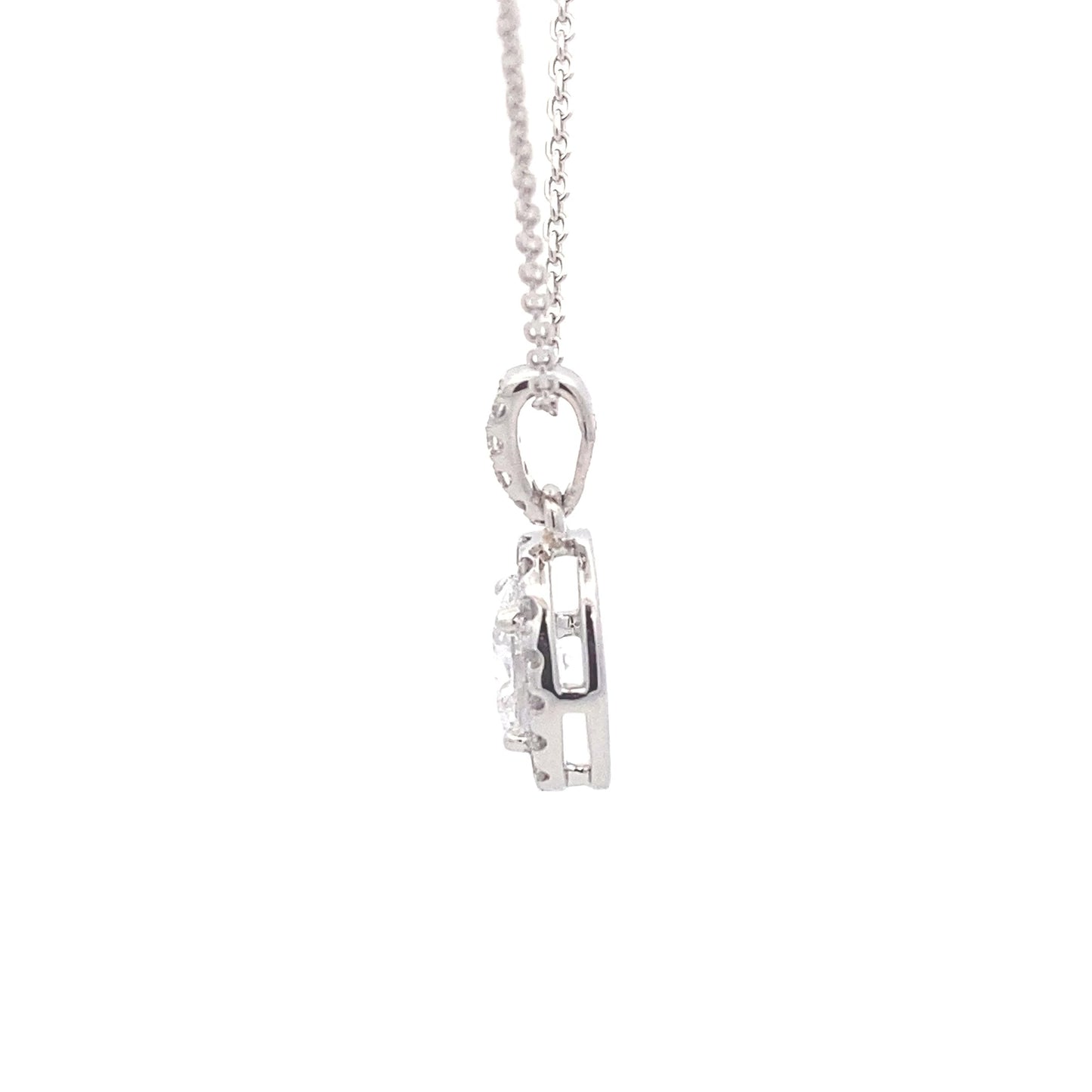 Oval Aurora Cut Diamond Halo Pendant - 0.71cts Gardiner Brothers