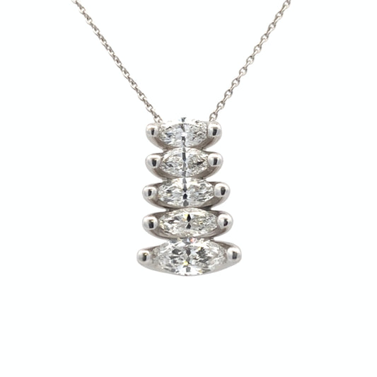Marquise Shaped Diamond Fancy Style Pendant - 1.24cts Gardiner Brothers