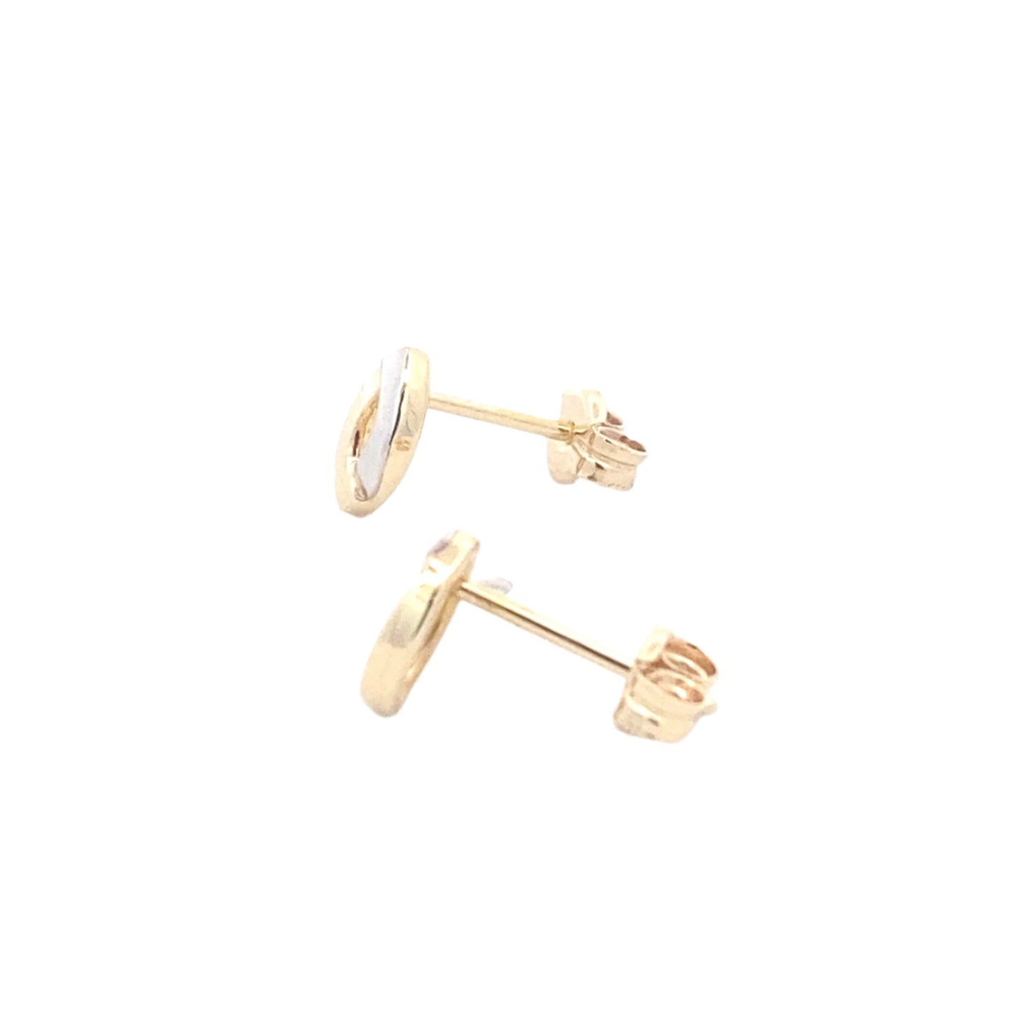 Yellow and white gold open stud style earring Gardiner Brothers