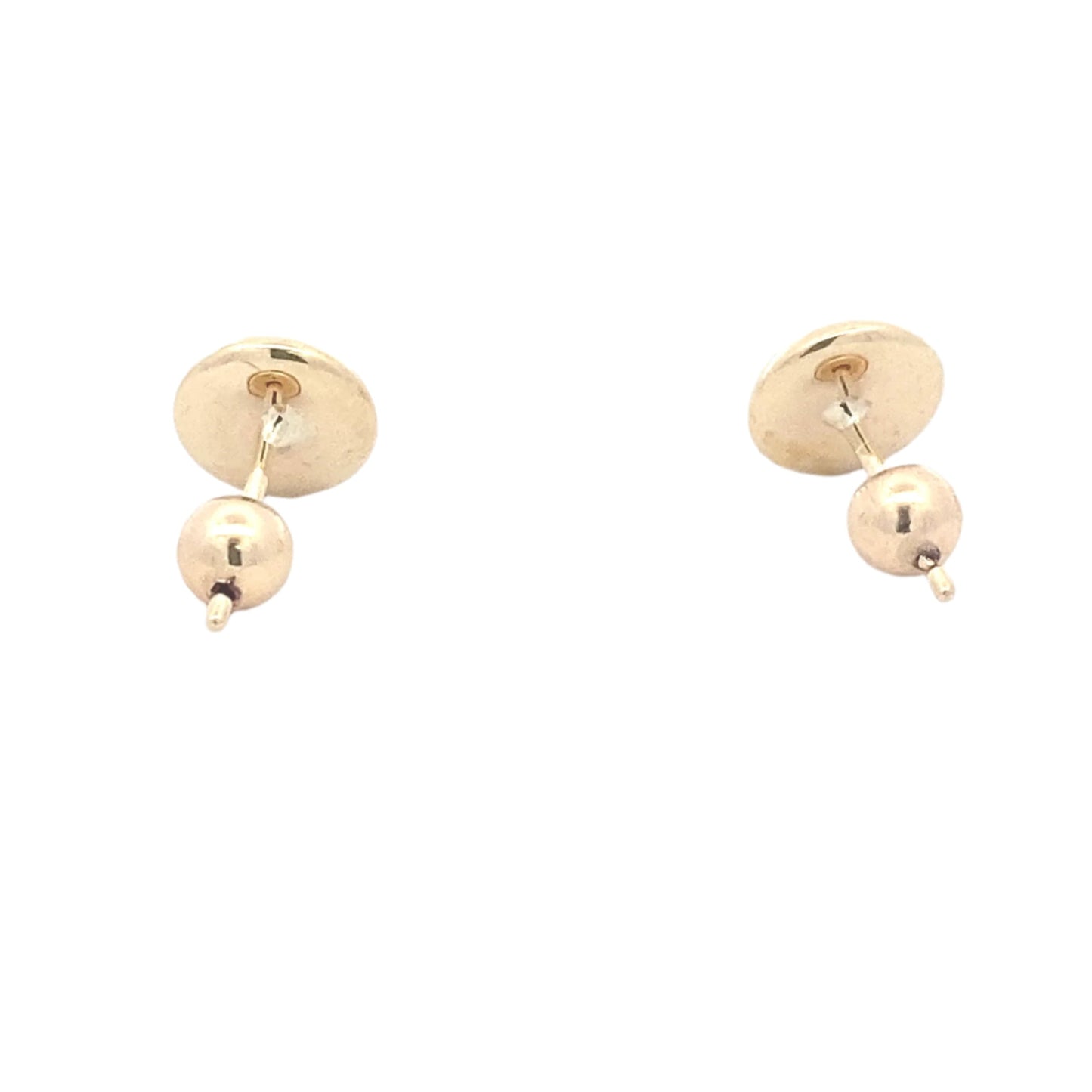 Yellow gold 7mm button earring Gardiner Brothers