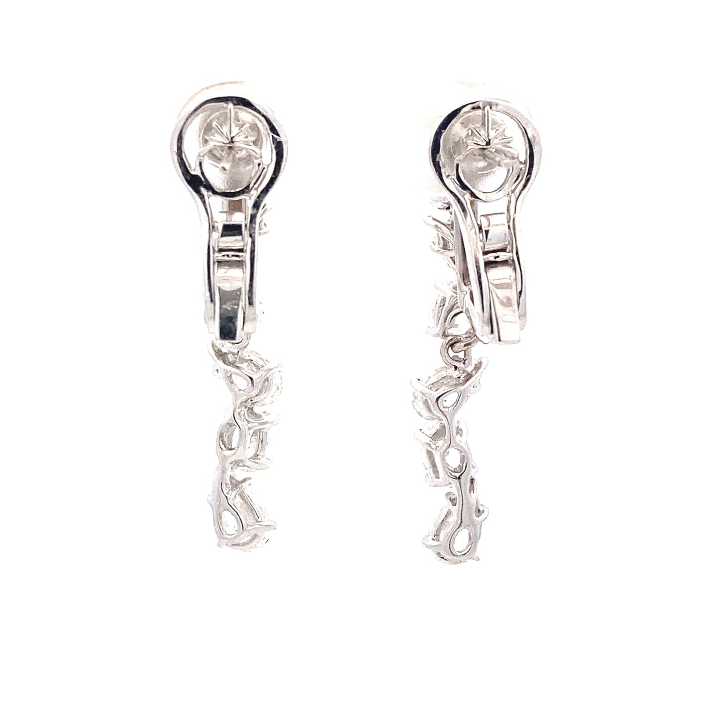 Oval and Pear Shaped Diamond Fancy Style Drop Earrings - 4.29cts Gardiner Brothers