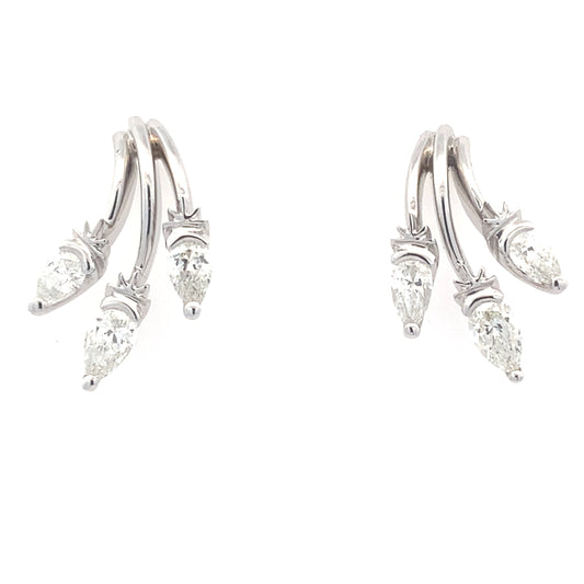 Pear Shaped Diamond Fancy Style Earrings - 1.79cts Gardiner Brothers
