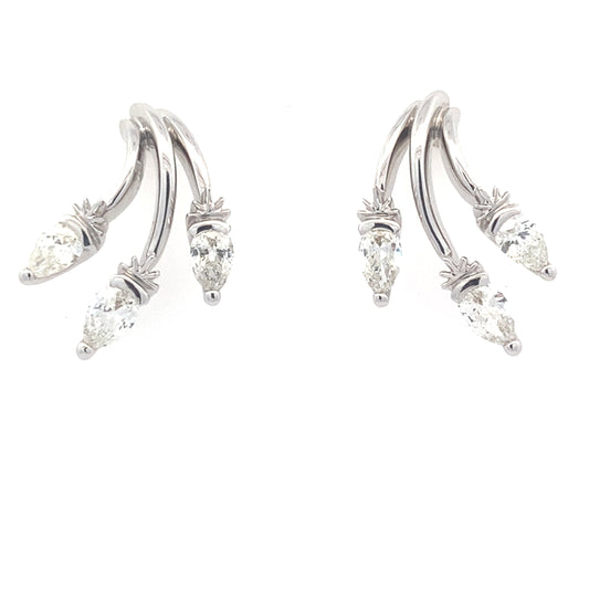 Pear Shaped Diamond Fancy Style Earrings - 1.68cts Gardiner Brothers