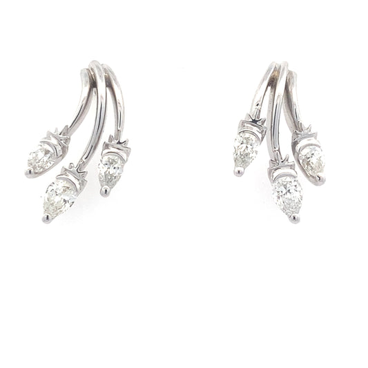 Pear Shaped Diamond Fancy Style earrings - 1.73cts Gardiner Brothers