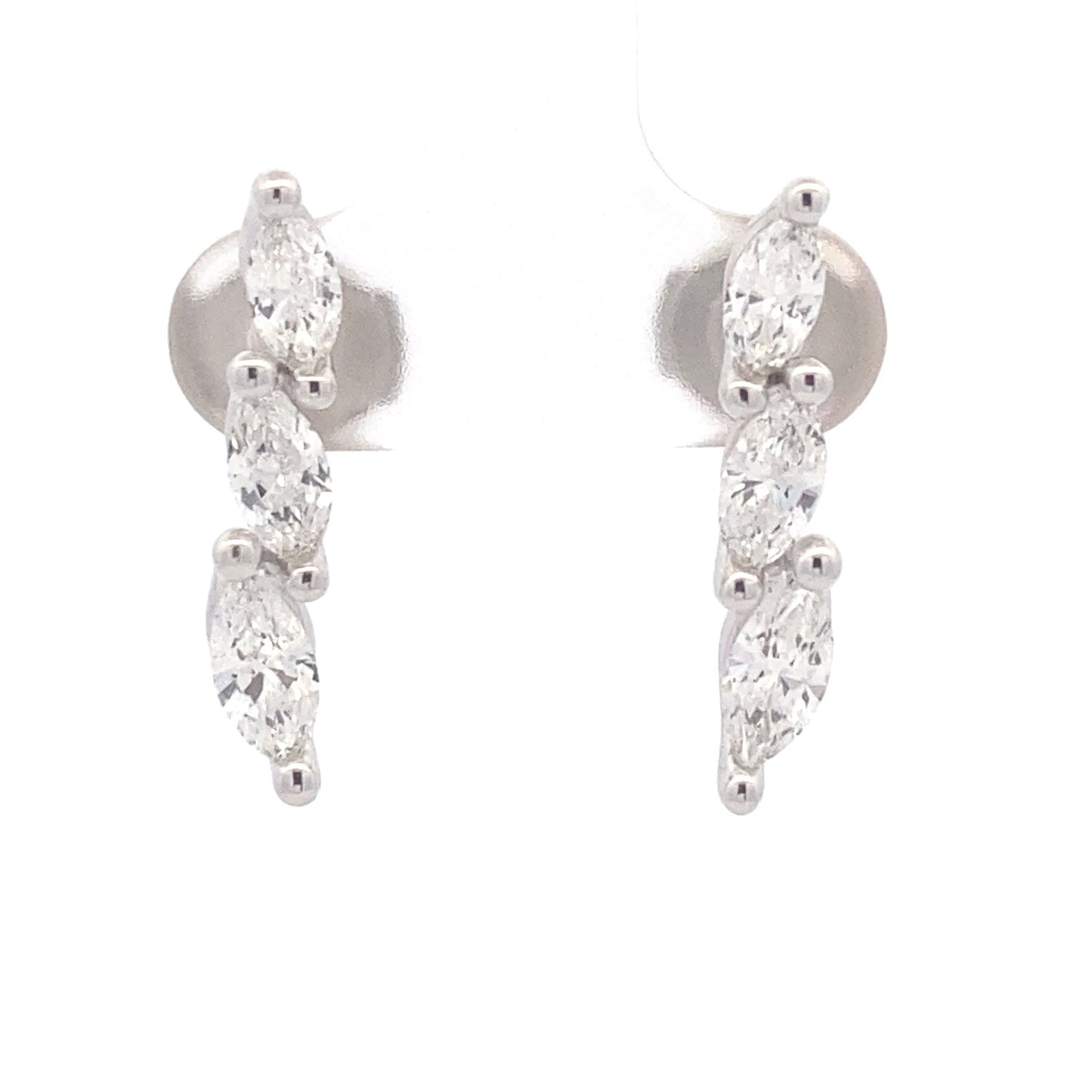 Marquise Shaped Diamond Drop Earrings - 1.59cts Gardiner Brothers