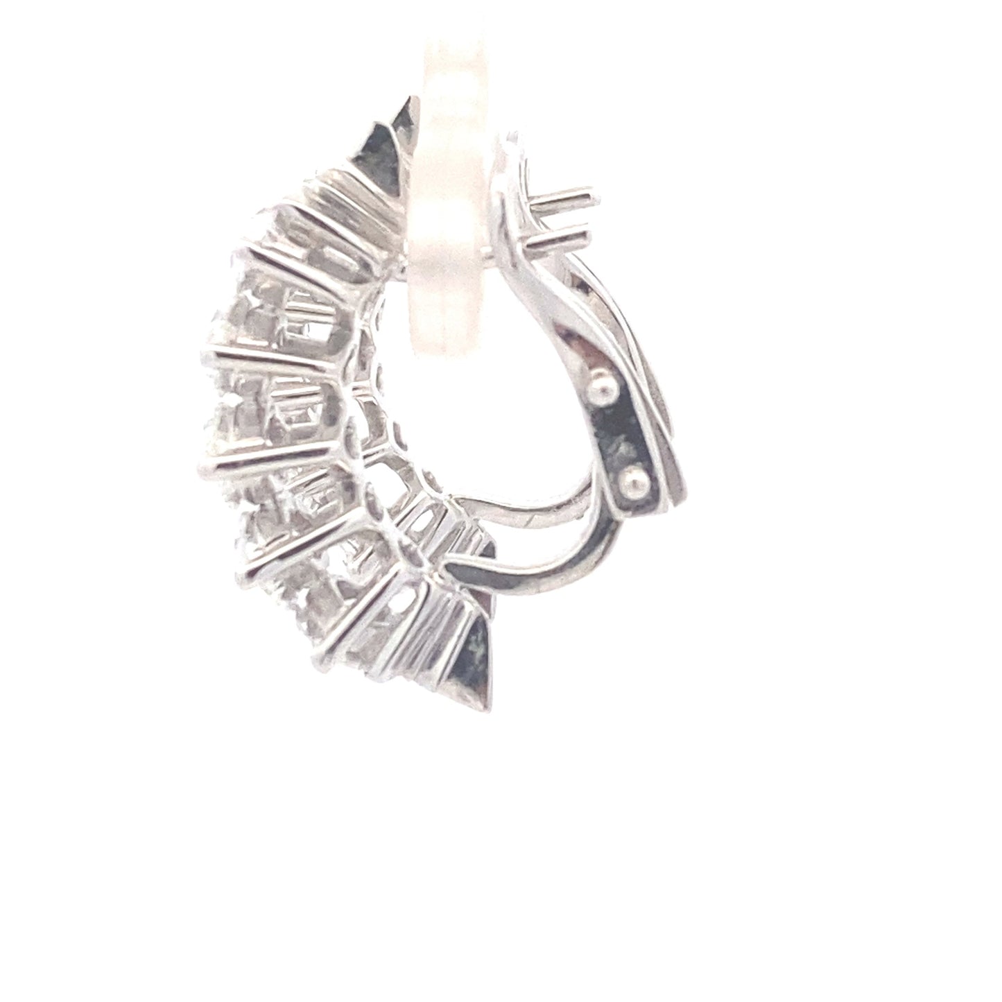Marquise Shaped Diamond Half Hoop Style Earrings 3.43cts Gardiner Brothers