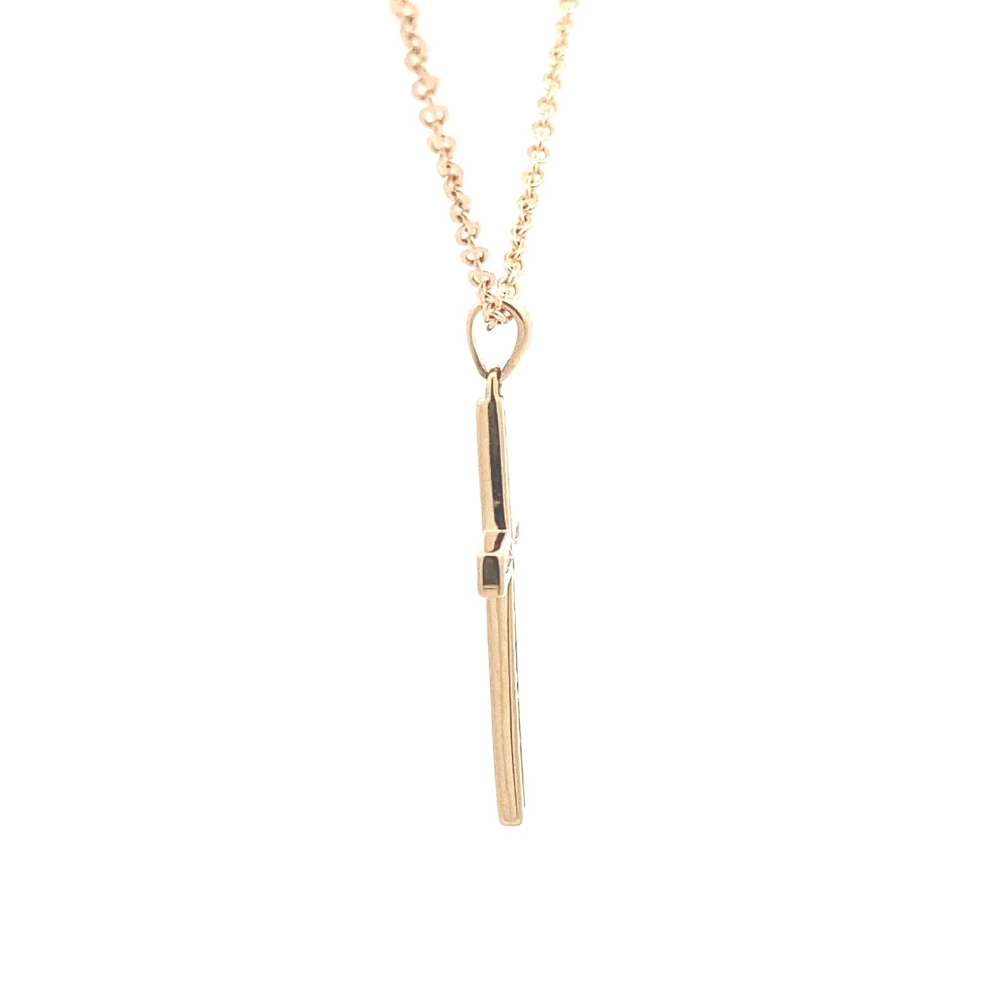 Yellow gold cross pendant set with round brilliant cut diamonds Gardiner Brothers