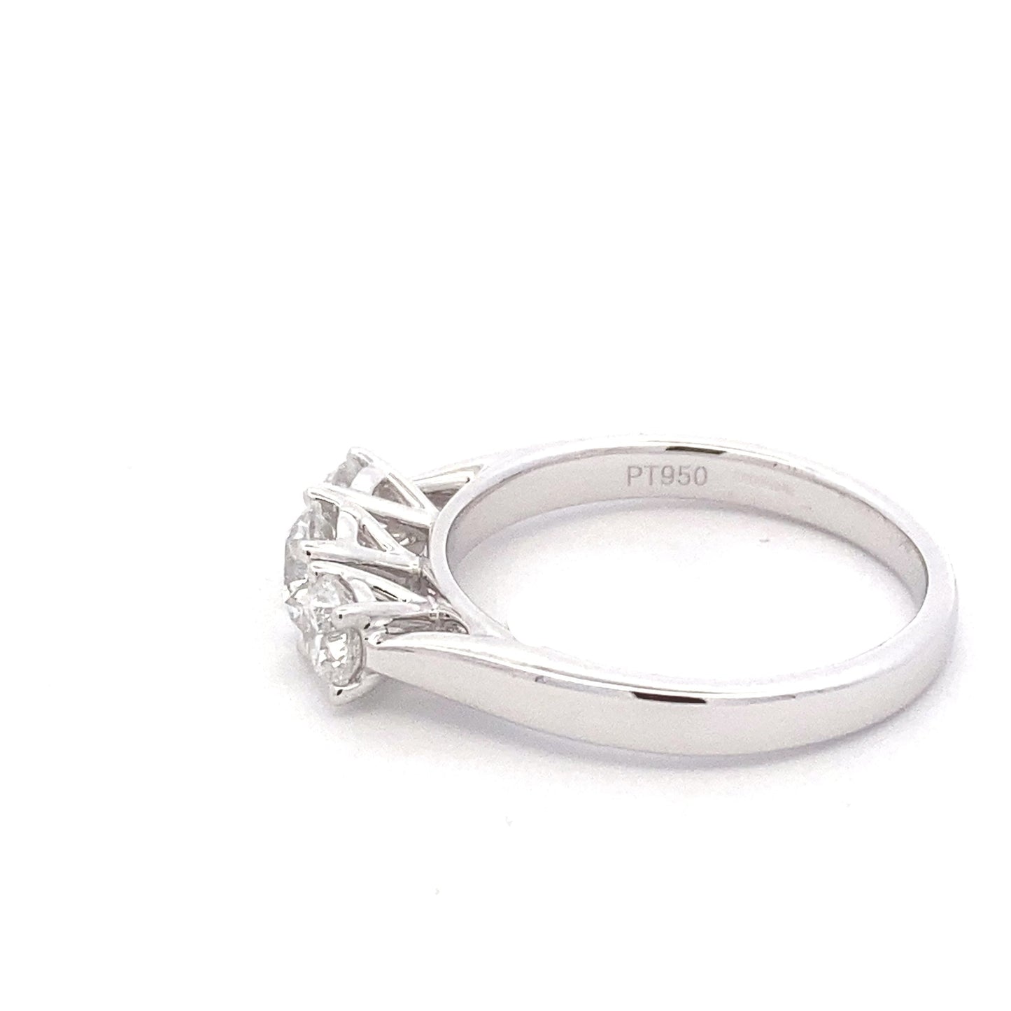 Platinum Round brilliant cut diamond 3 stone ring - 0.84cts Gardiner Brothers
