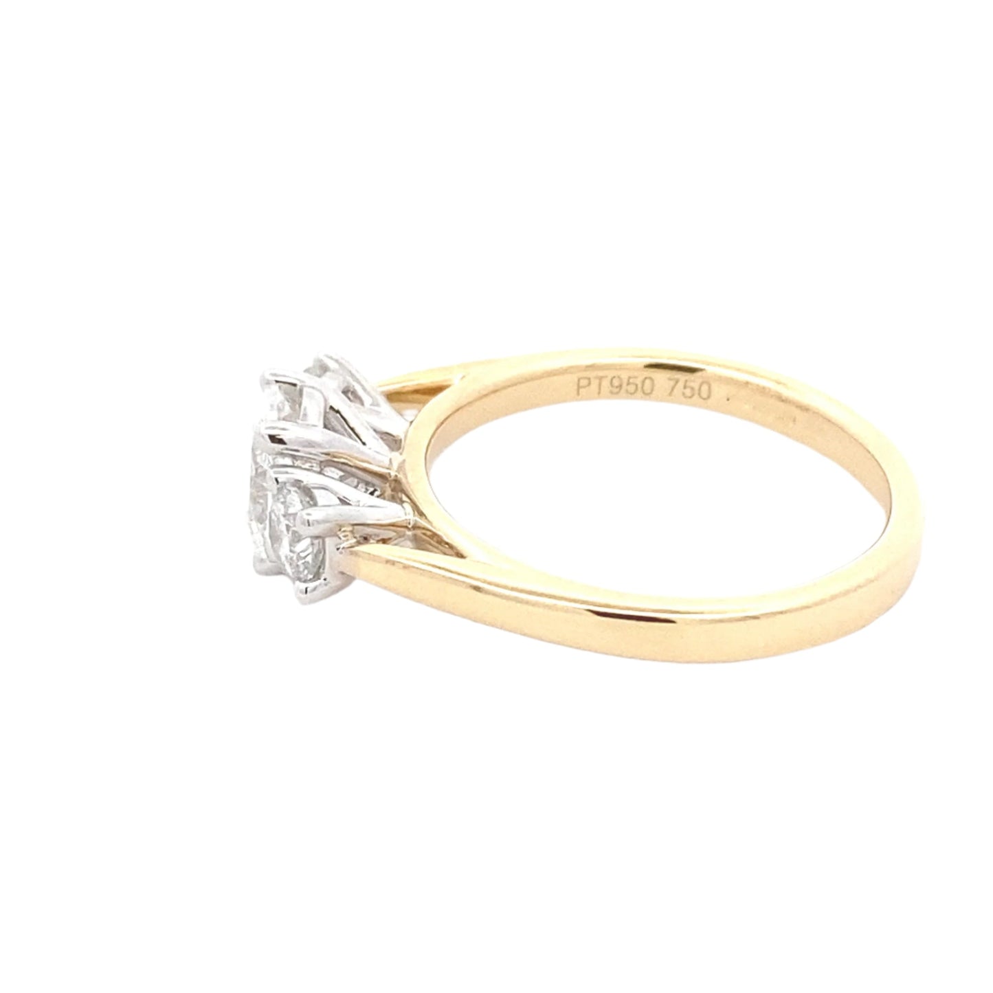 Oval and round brilliant cut diamond 3 stone ring - 1.10cts Gardiner Brothers