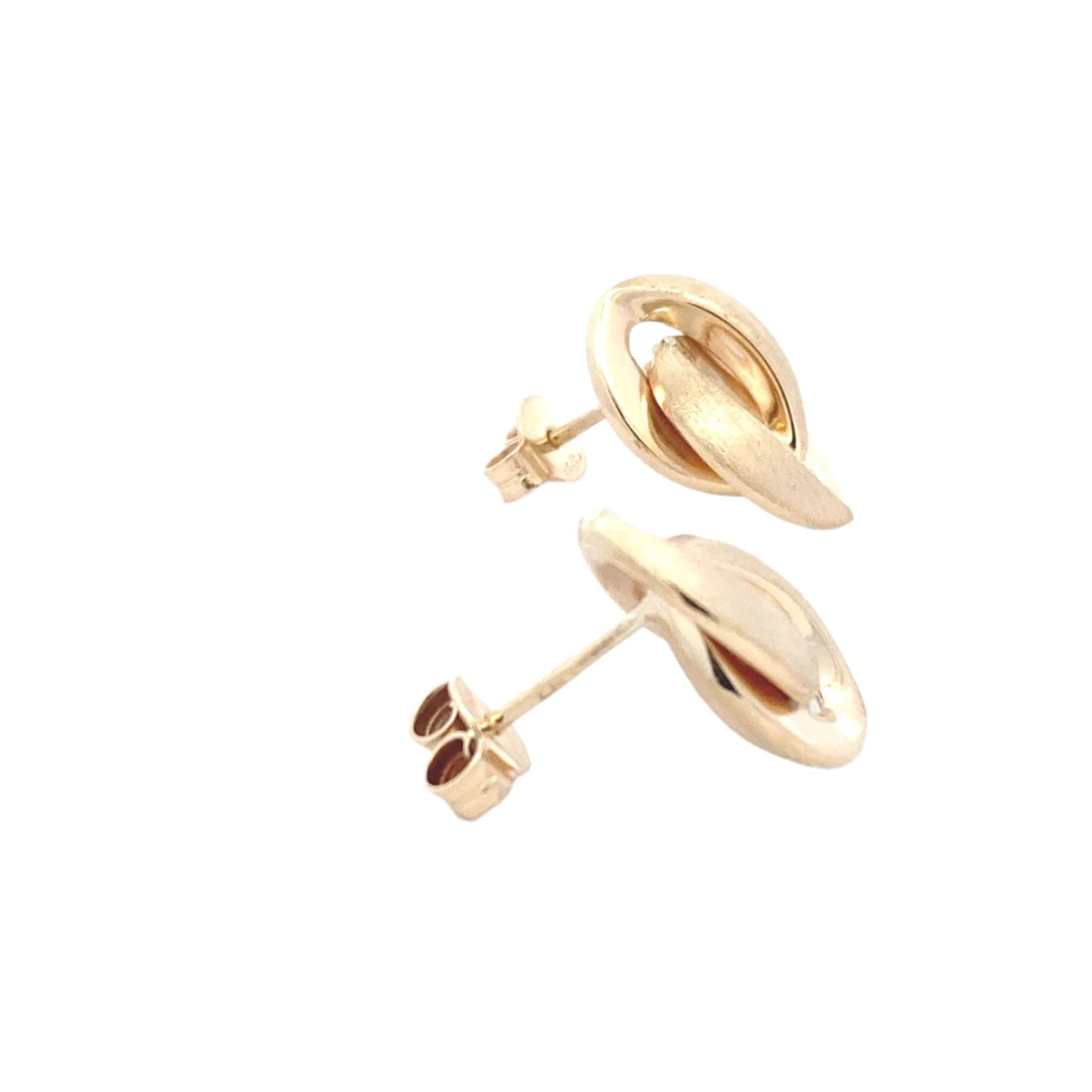 Yellow Gold Link Marquise Shaped Earrings