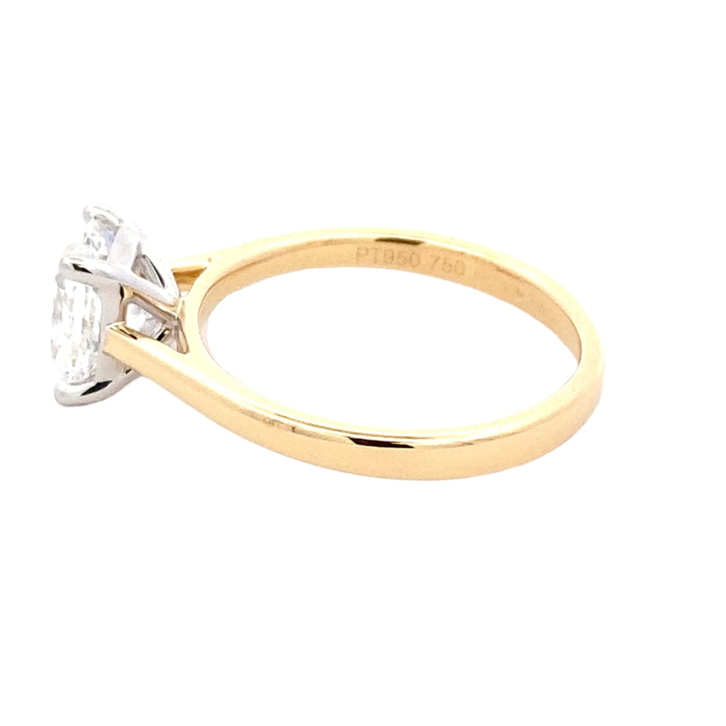 Yellow Gold Elongated cushion shaped diamond solitaire ring - 1.50cts Gardiner Brothers