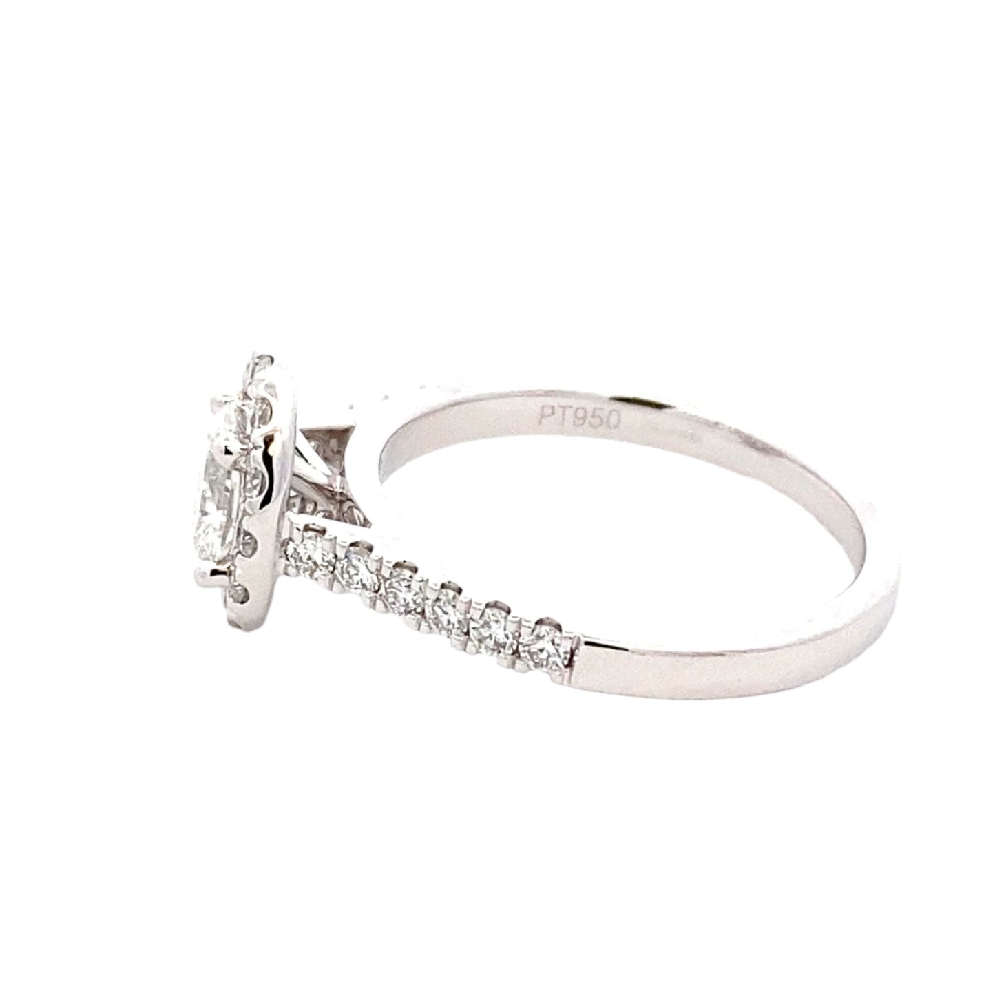 Platinum Oval shaped diamond halo cluster style ring - 1.00cts Gardiner Brothers