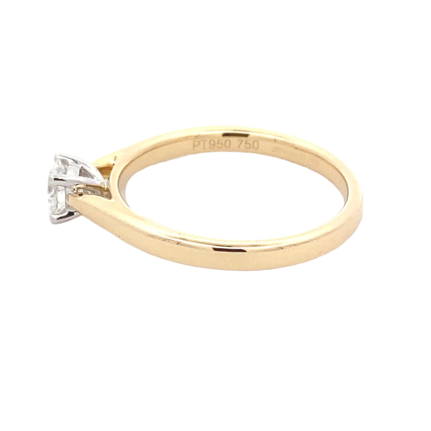 Yellow Gold Round Brilliant Cut Diamond Solitaire Ring - 0.30cts Gardiner Brothers