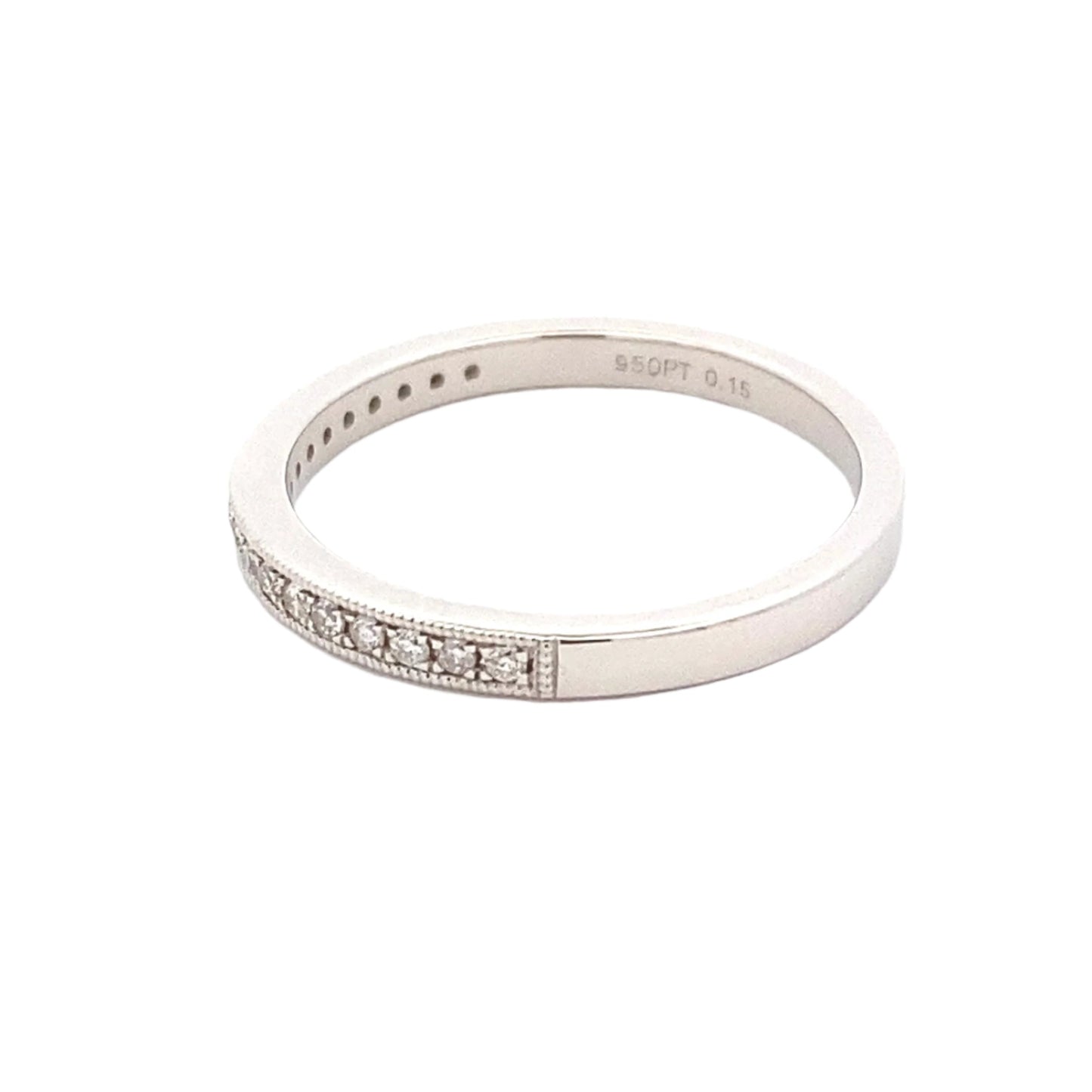 Milgrain Edge Diamond Set Wedding Band