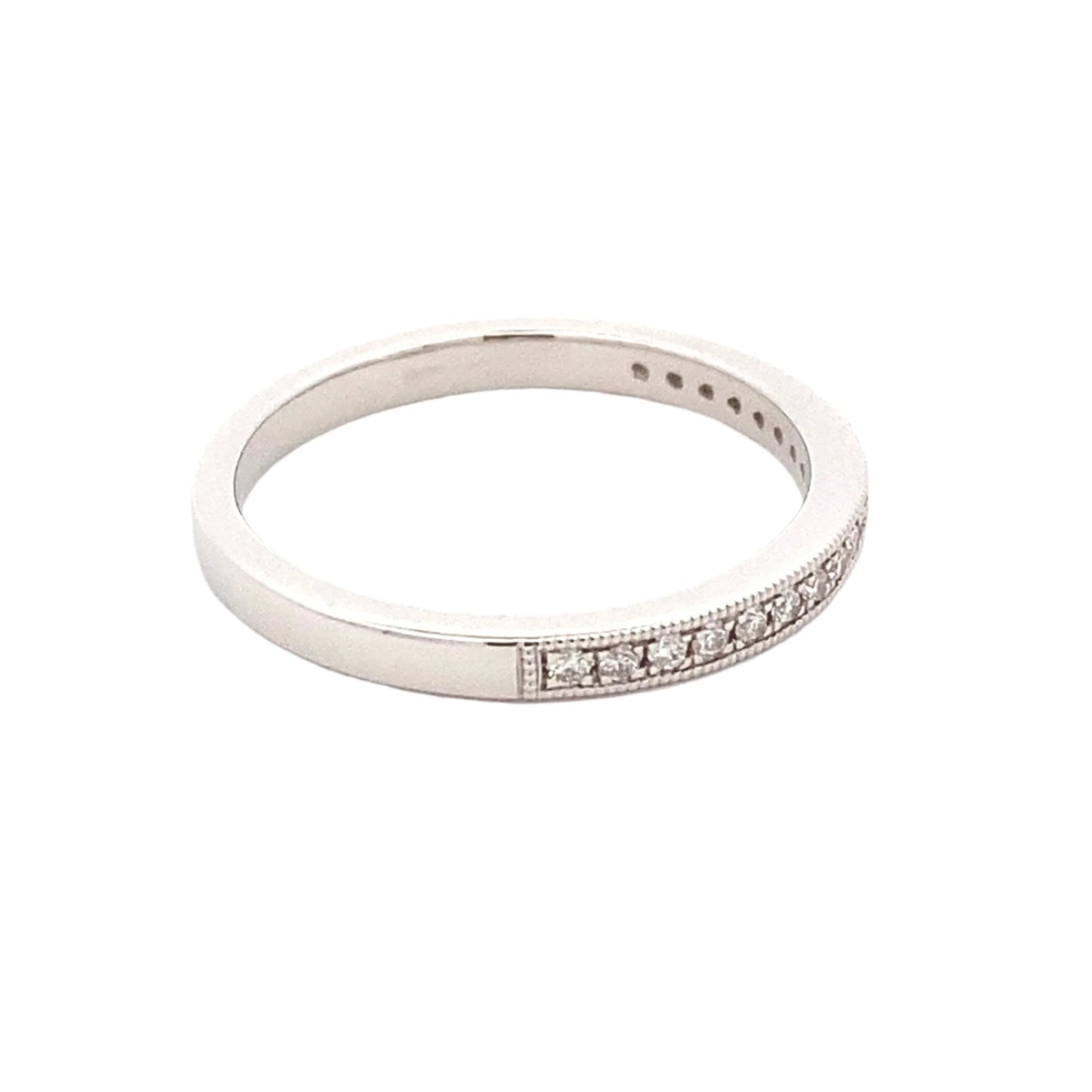 Milgrain Edge Diamond Set Wedding Band Gardiner Brothers