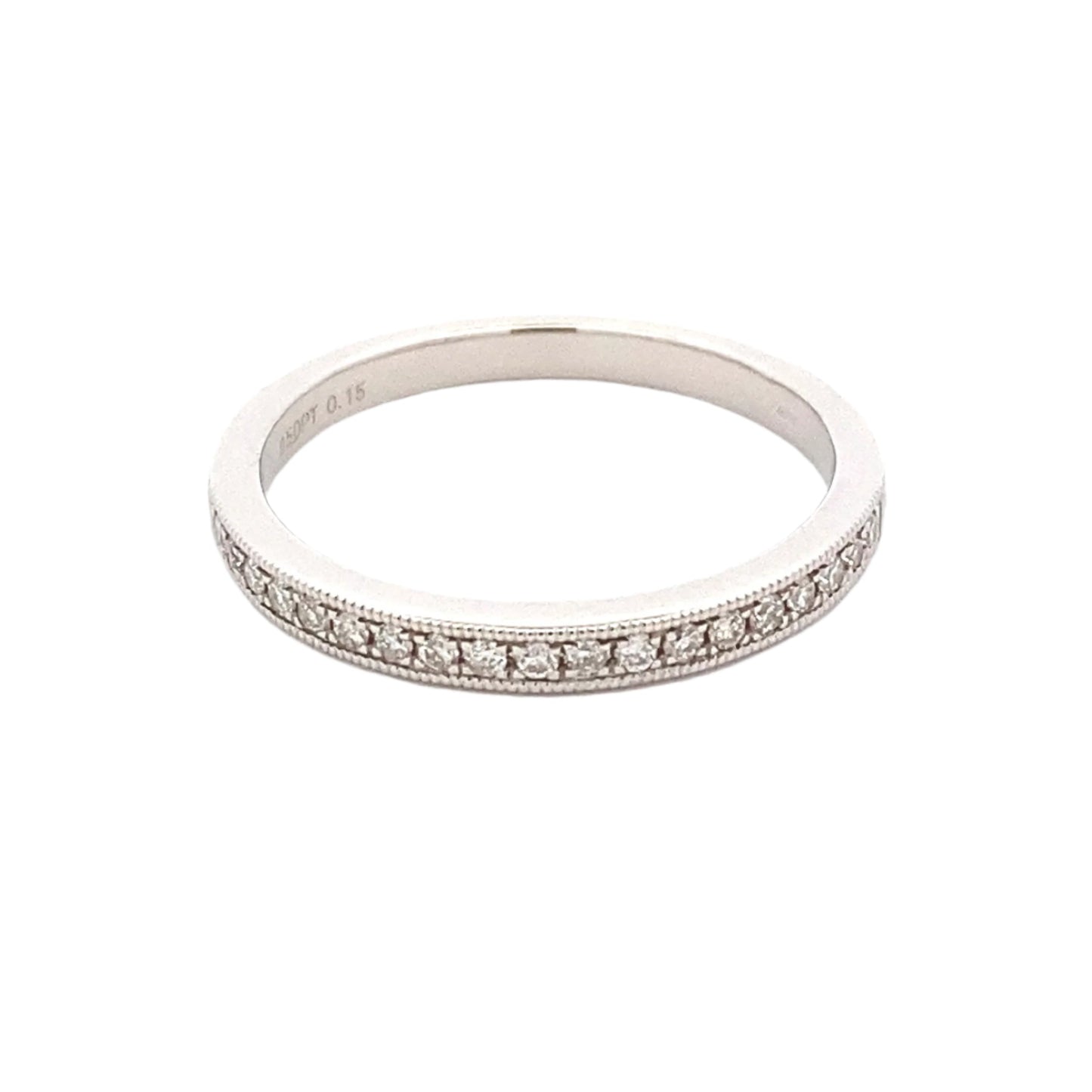 Milgrain Edge Diamond Set Wedding Band Gardiner Brothers Platinum