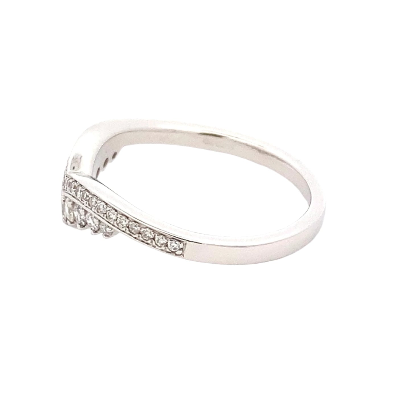 Wishbone Shaped Diamond Set Wedding Band
