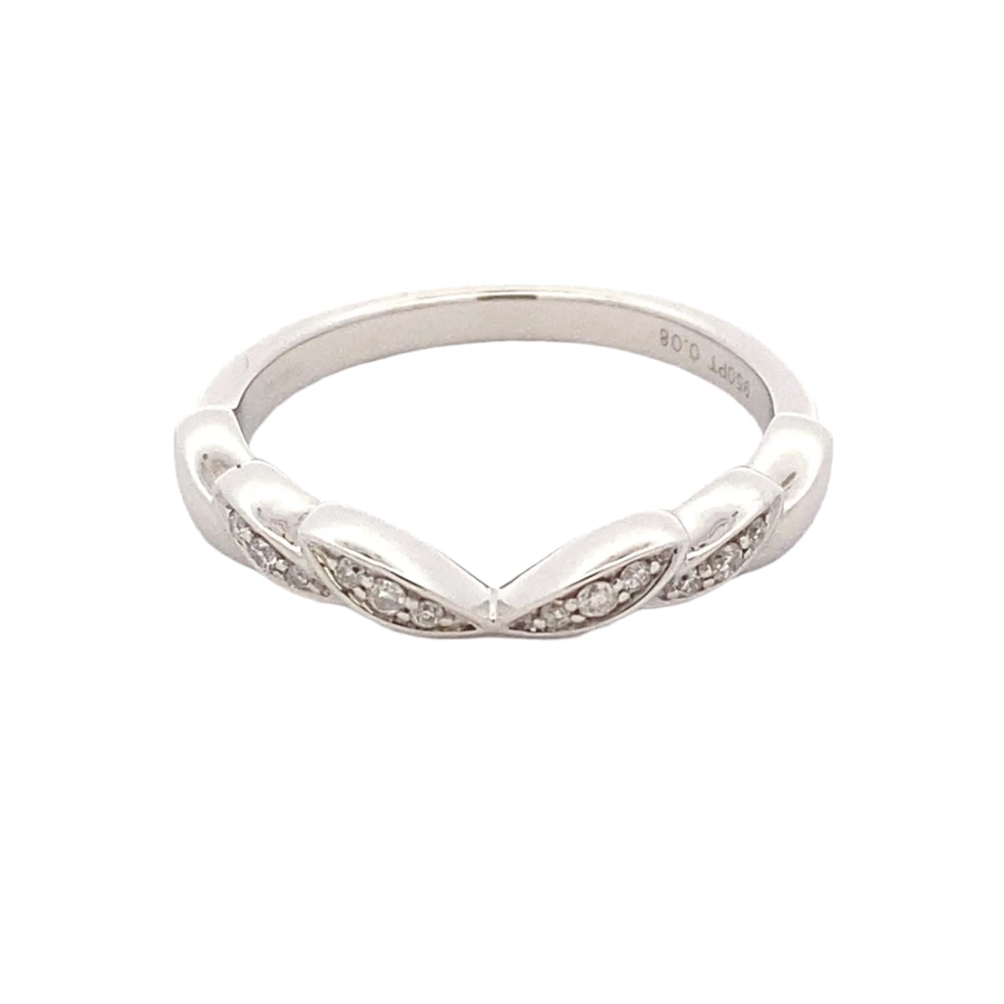 Fancy Shaped Half Bowtie Diamond Set Wedding Band