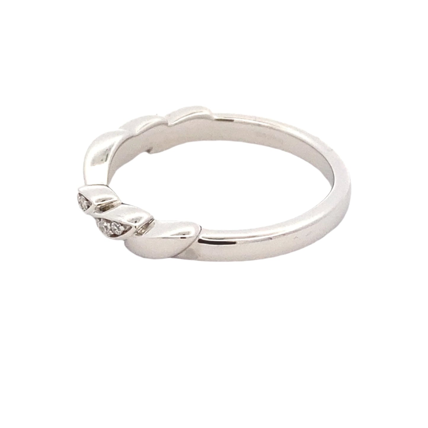 Fancy Shaped Half Bowtie Diamond Set Wedding Band