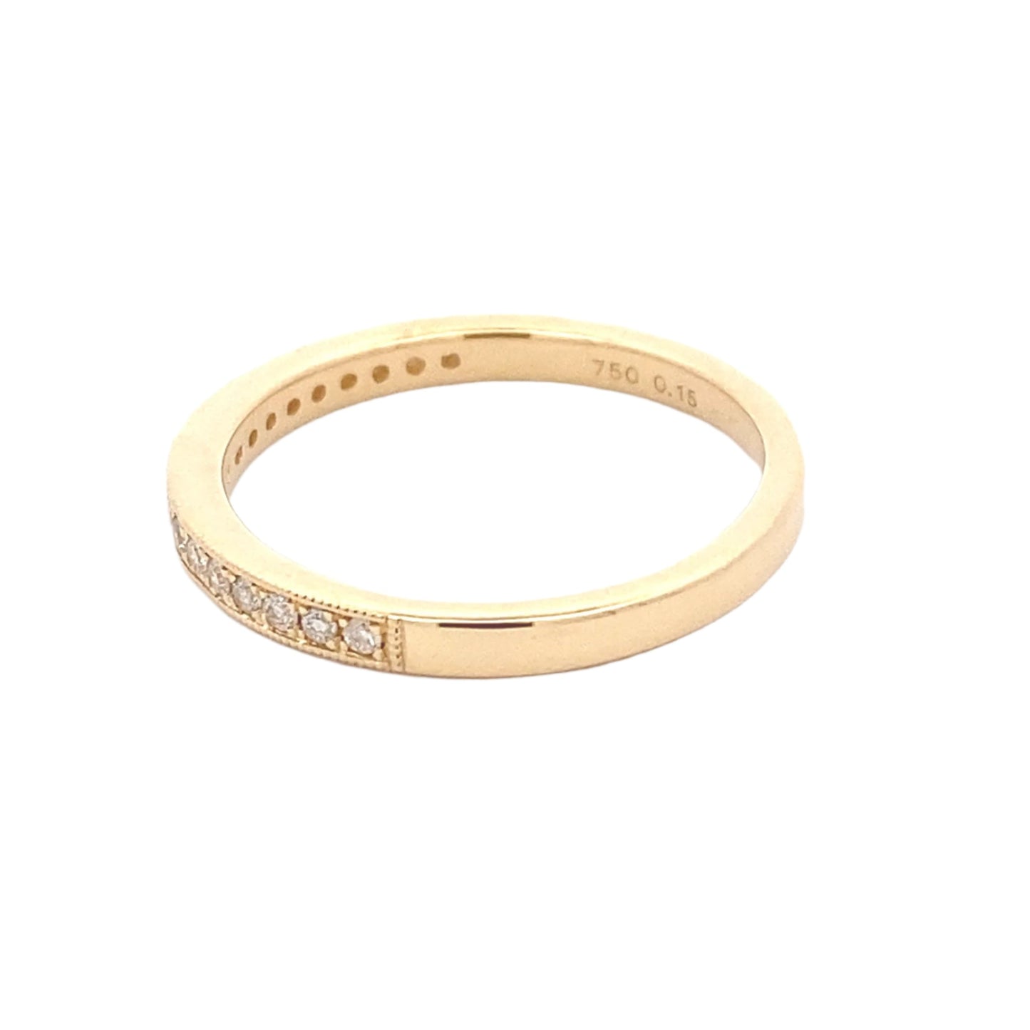 Milgrain Edge Diamond Set Wedding Band