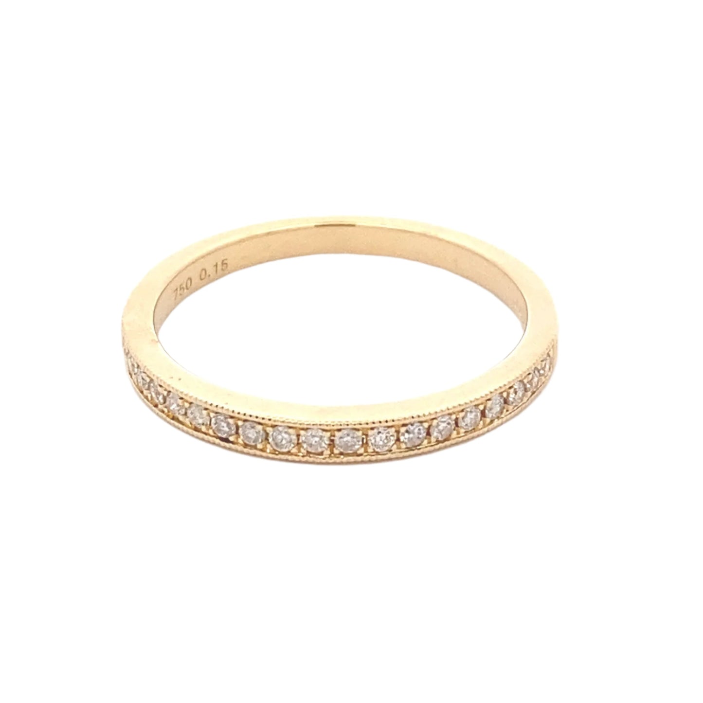 Milgrain Edge Diamond Set Wedding Band