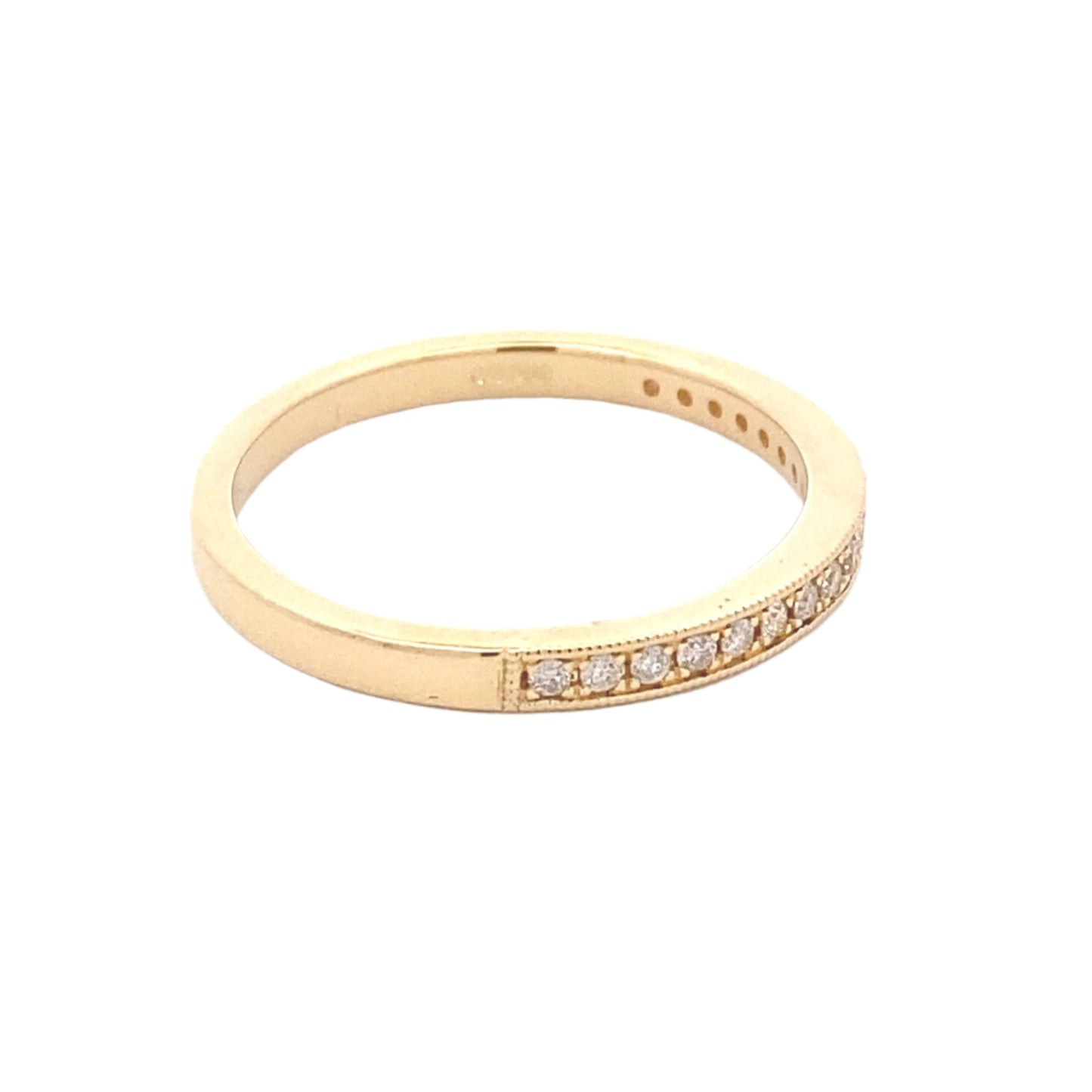 Milgrain Edge Diamond Set Wedding Band
