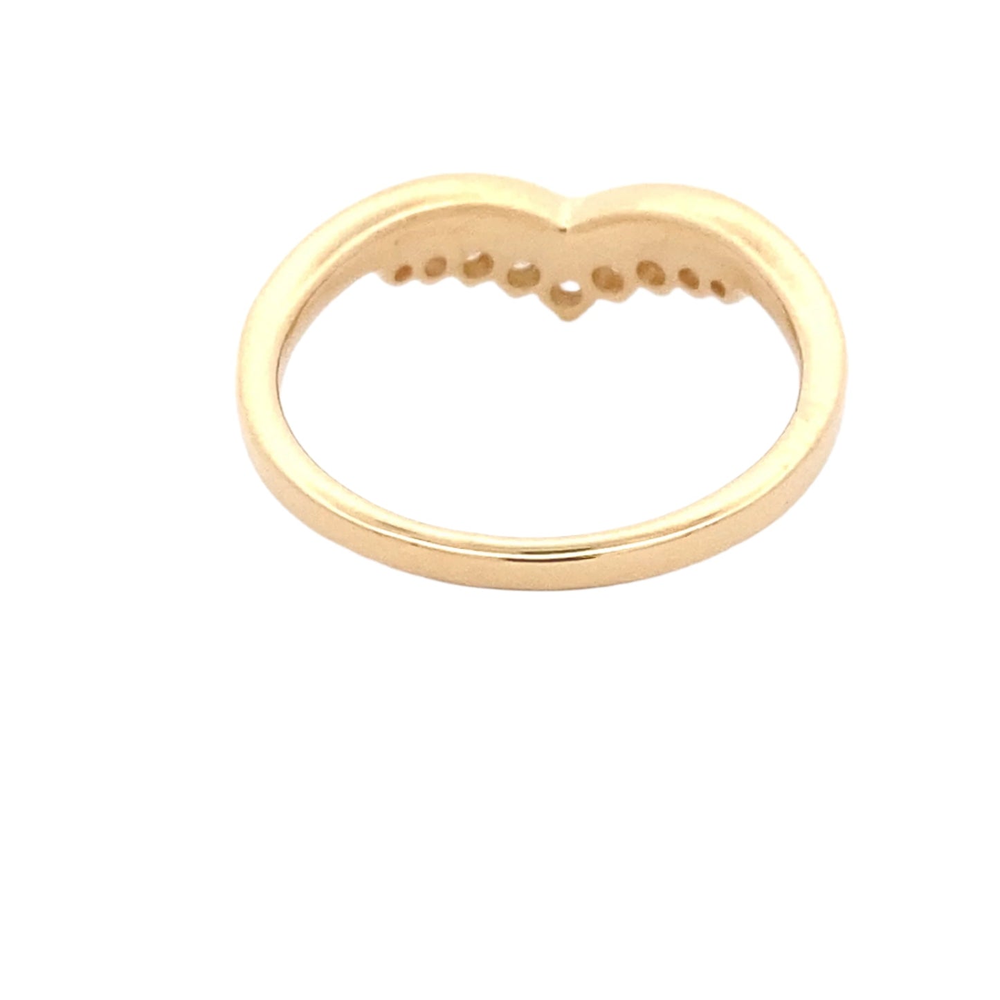 Wishbone Shaped Diamond Set Wedding Band