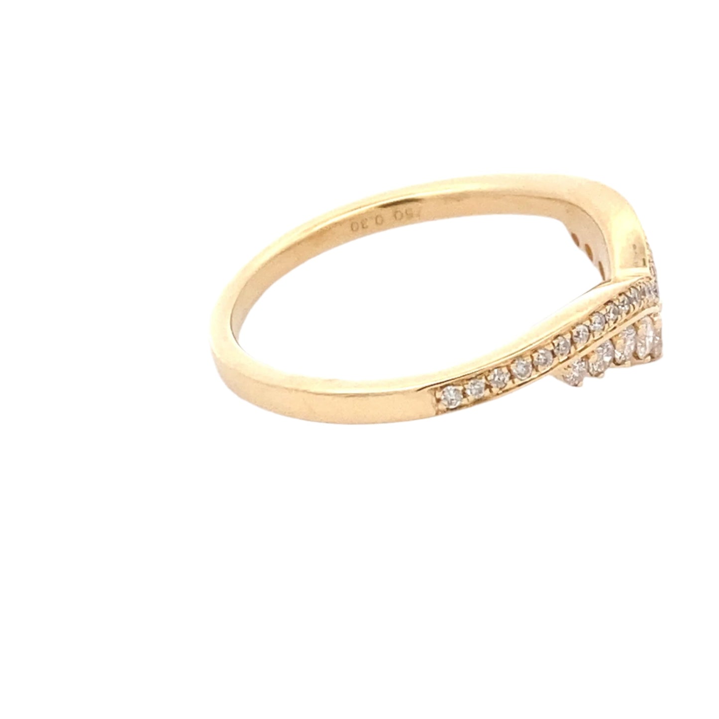Wishbone Shaped Diamond Set Wedding Band