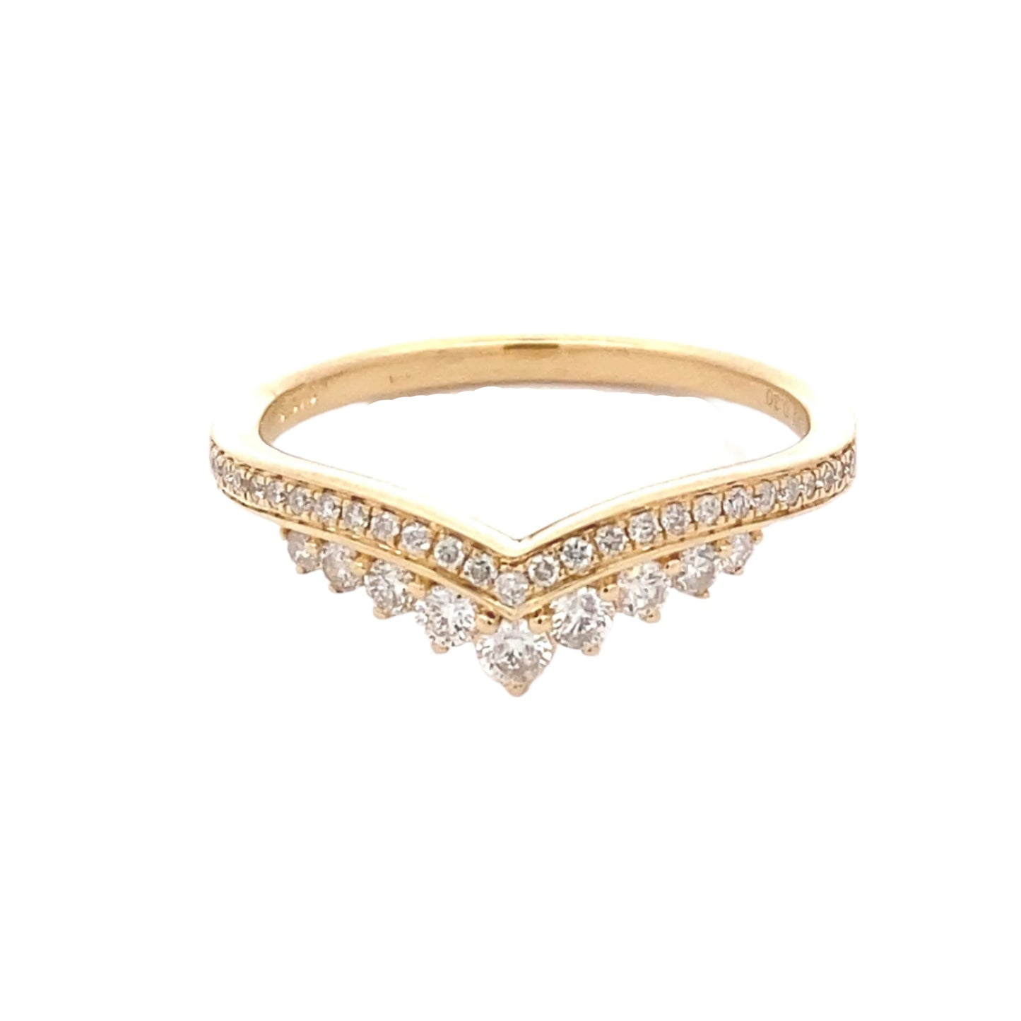 Wishbone Shaped Diamond Set Wedding Band