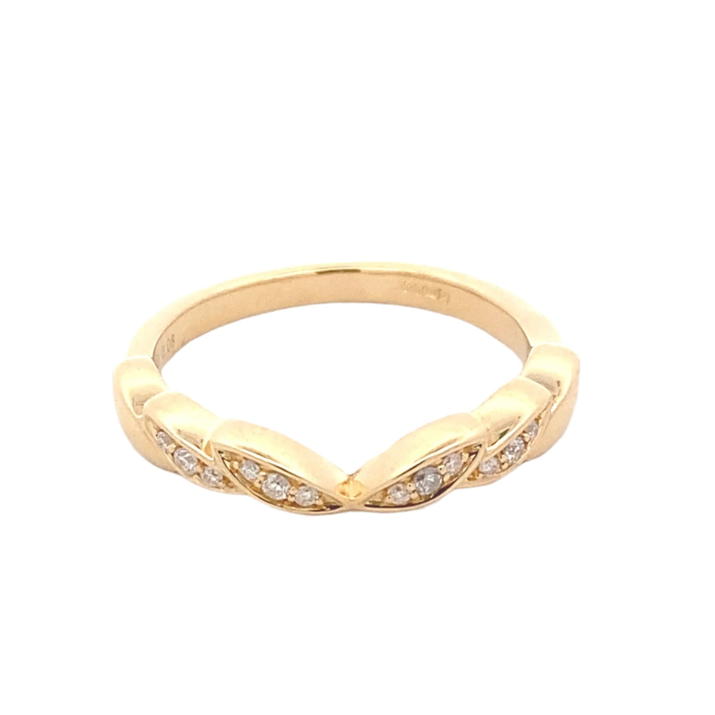 Fancy Shaped Half Bowtie Diamond Set Wedding Band