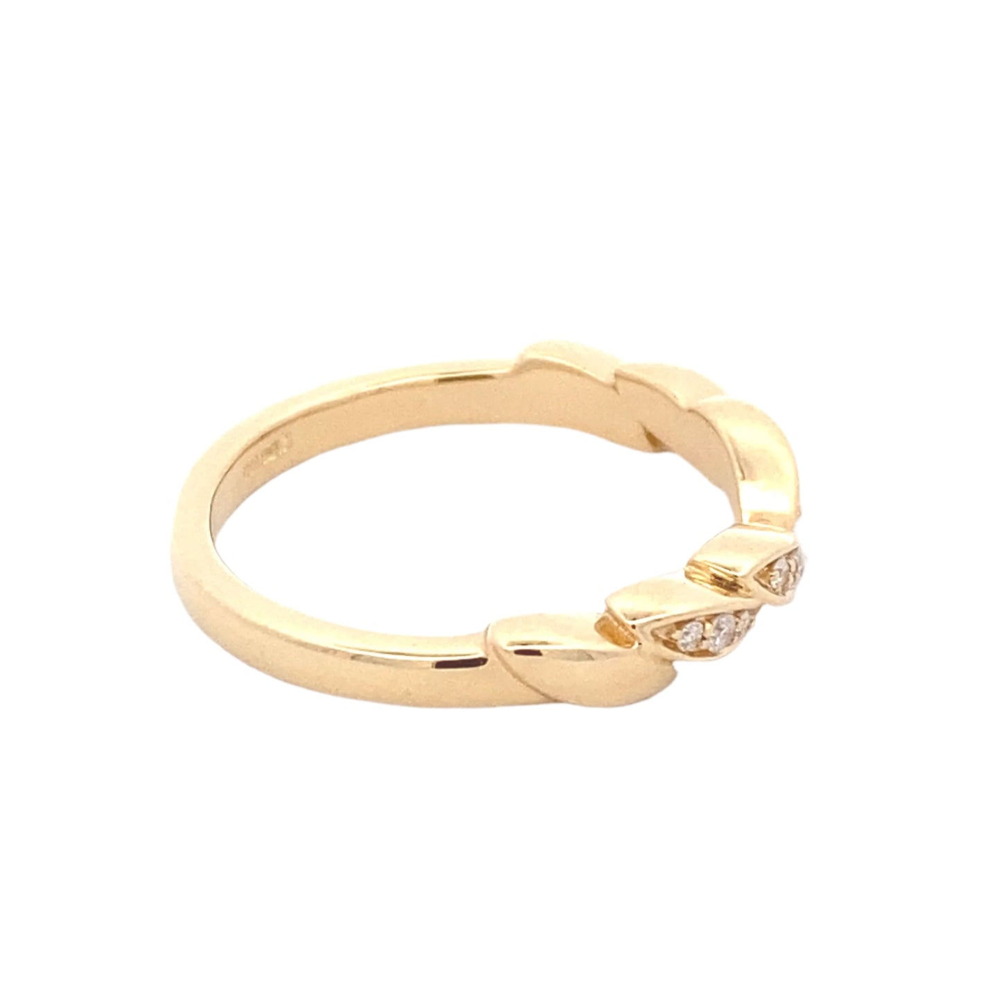 Fancy Shaped Half Bowtie Diamond Set Wedding Band